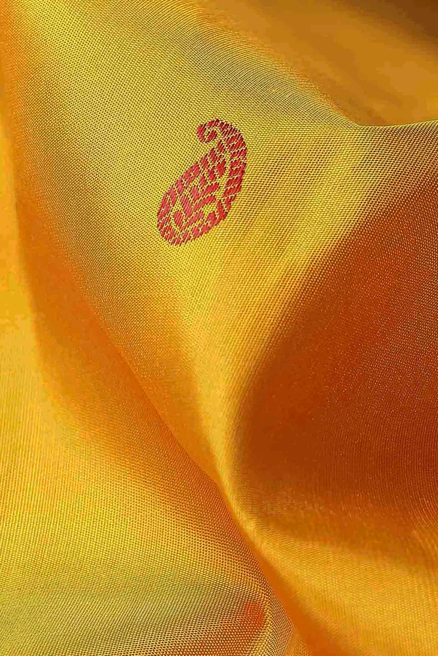 Yellow Kanchipuram Silk Saree