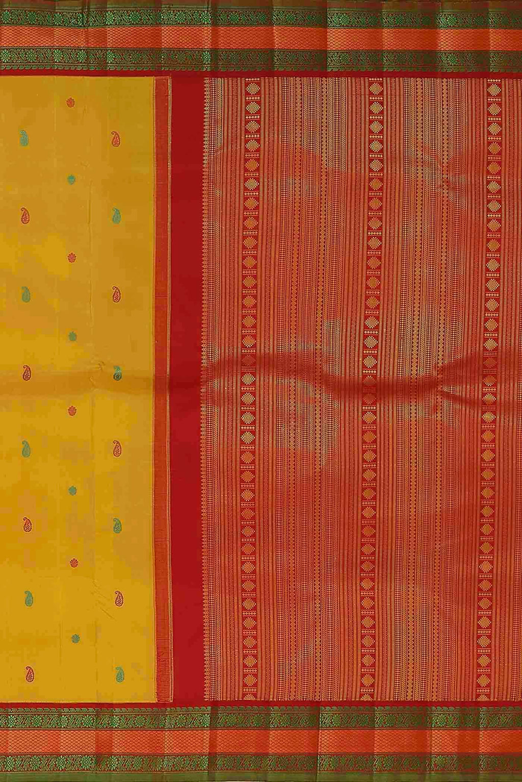 Yellow Kanchipuram Silk Saree