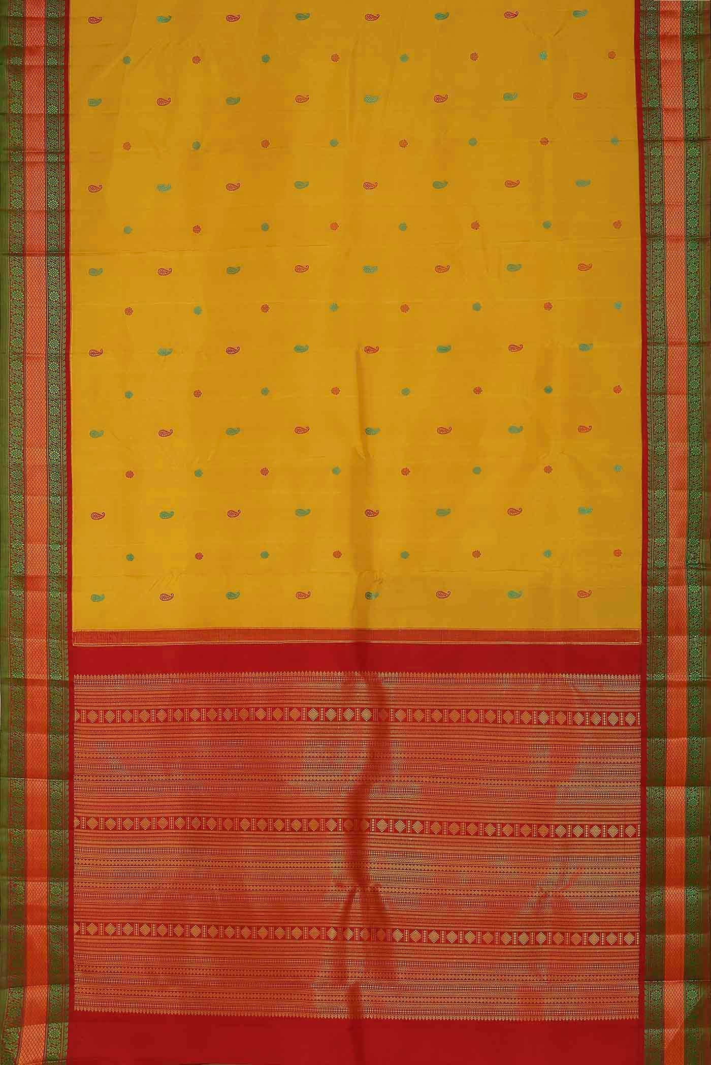 Yellow Kanchipuram Silk Saree