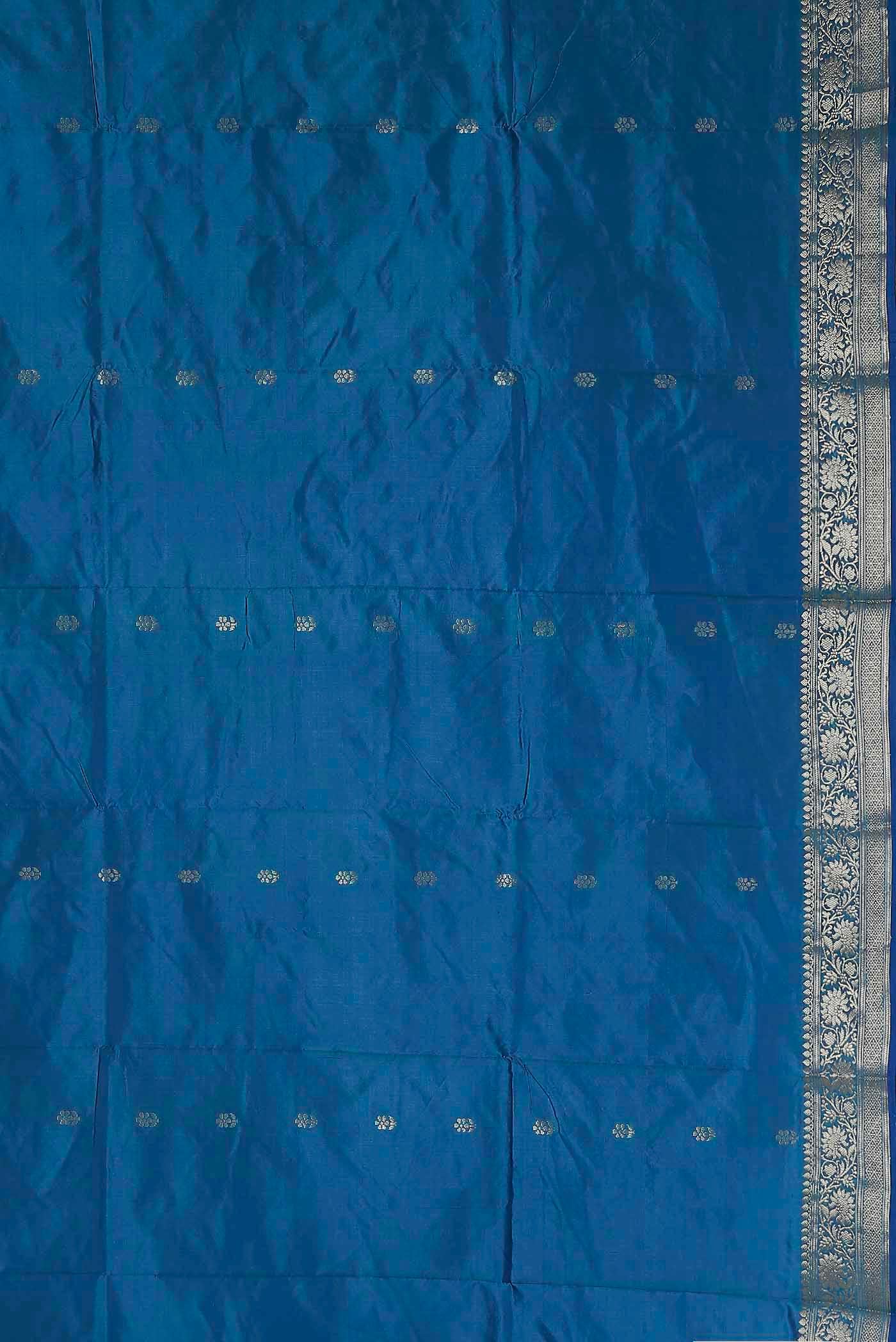 Blue Banarasi Katan Silk Saree