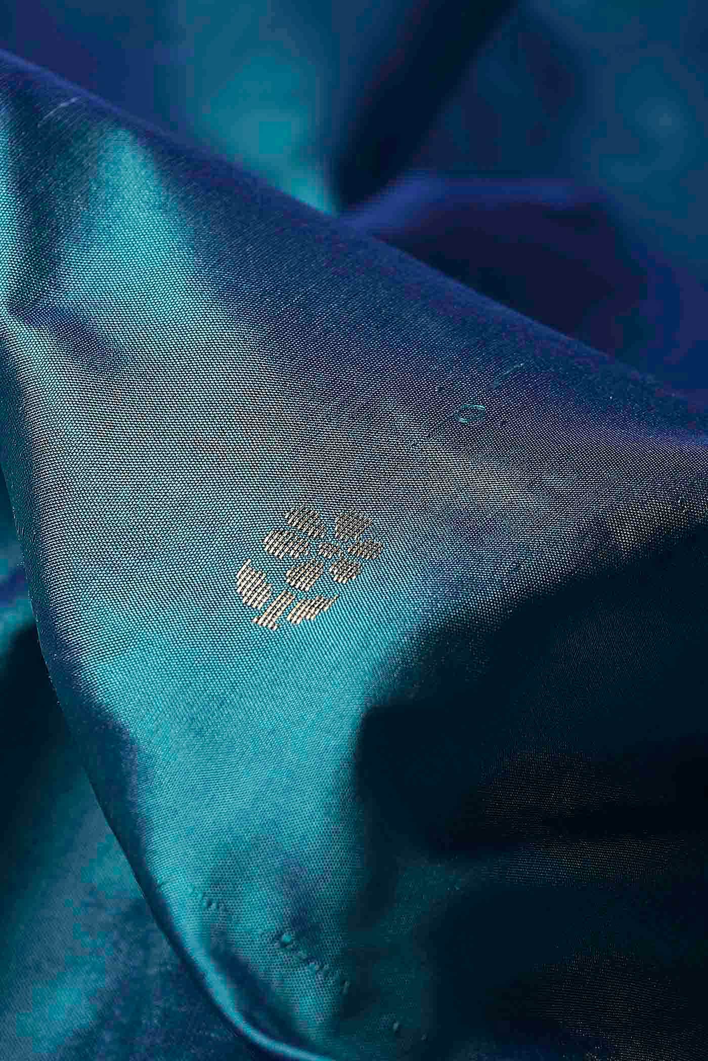 Blue Banarasi Katan Silk Saree