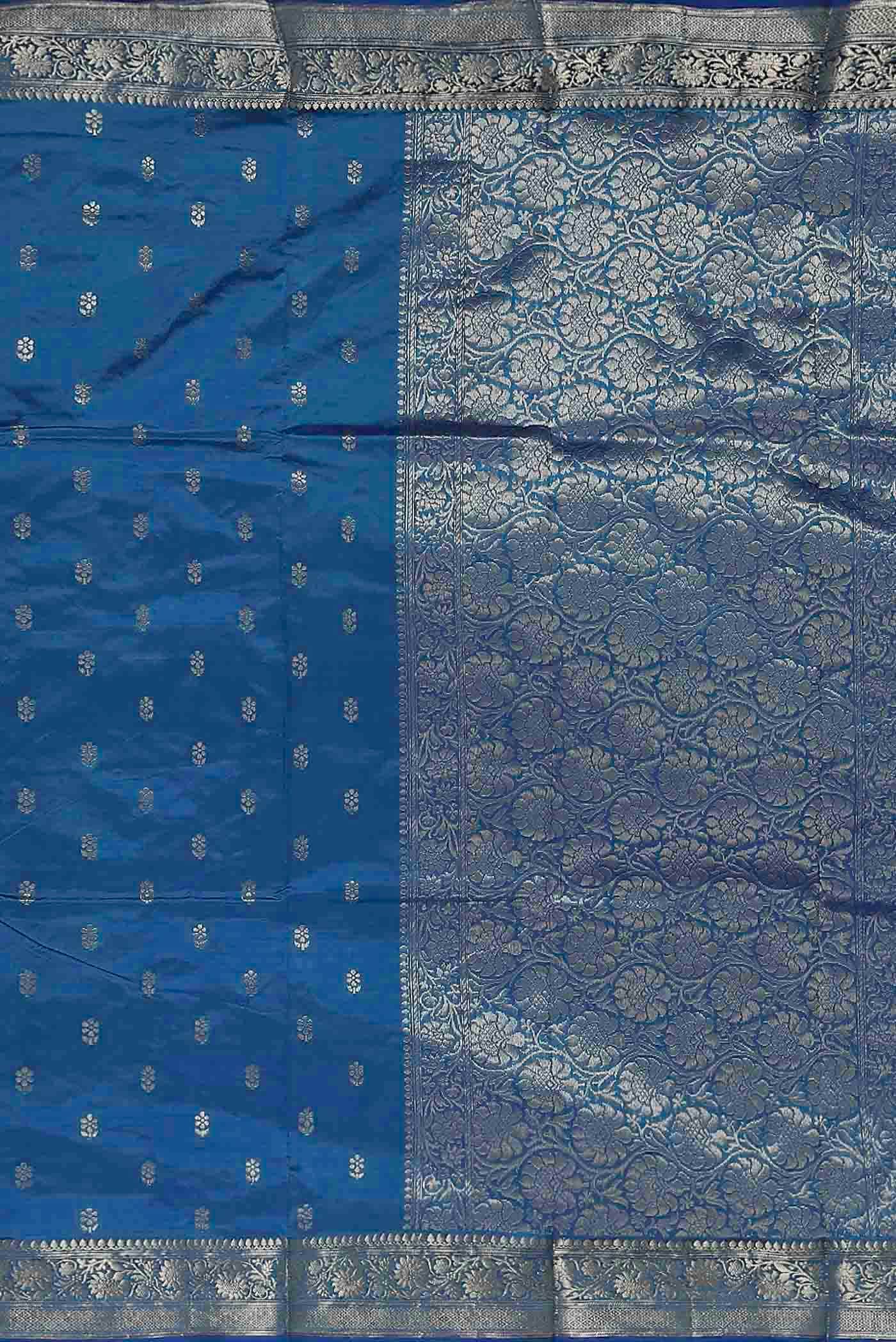 Blue Banarasi Katan Silk Saree