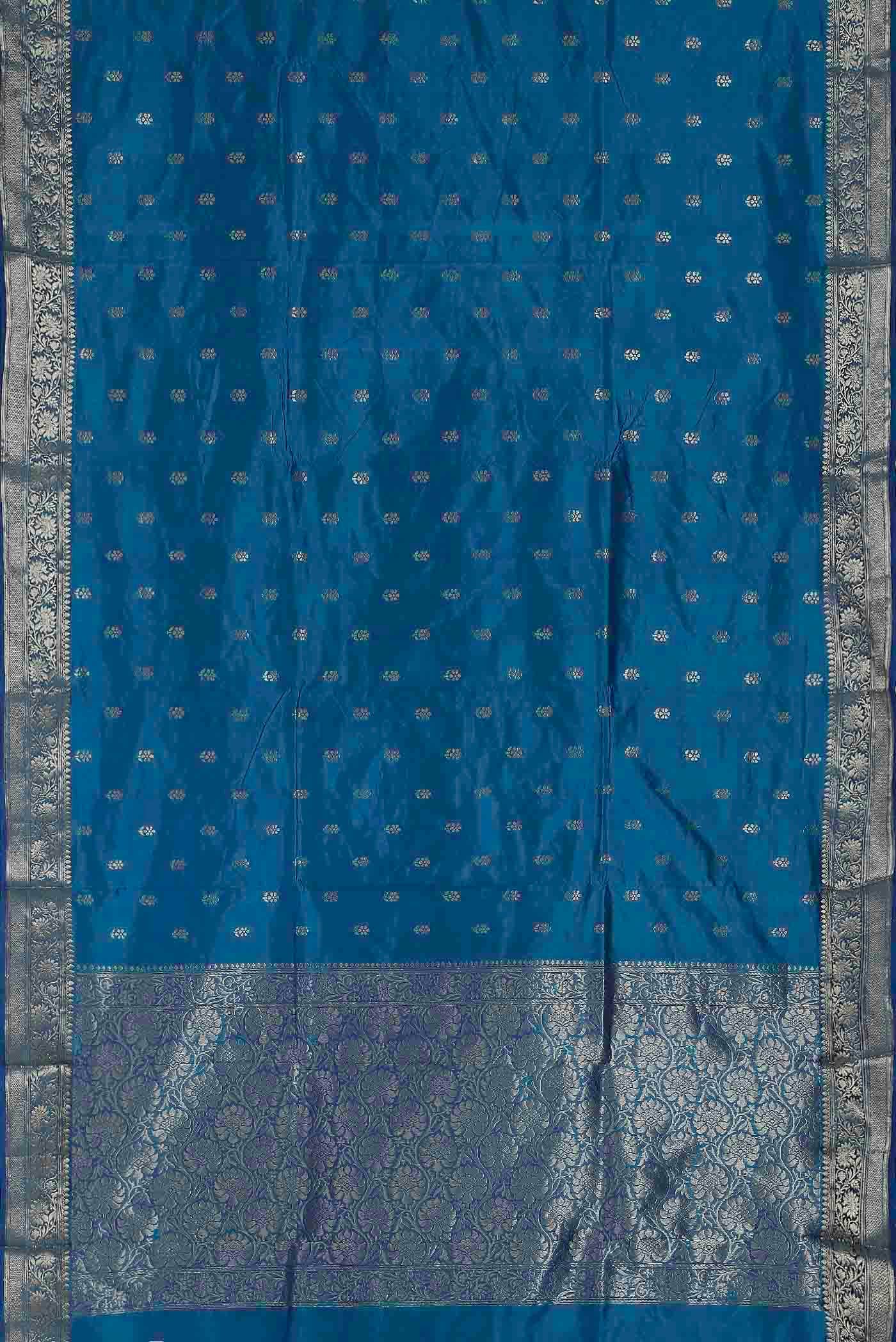 Blue Banarasi Katan Silk Saree