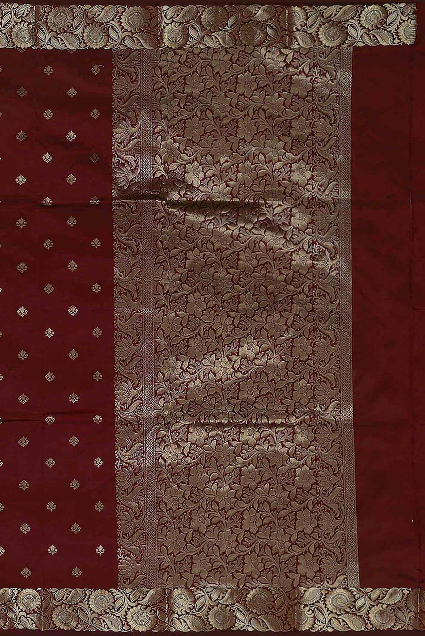 Maroon Banarasi Katan Silk Saree