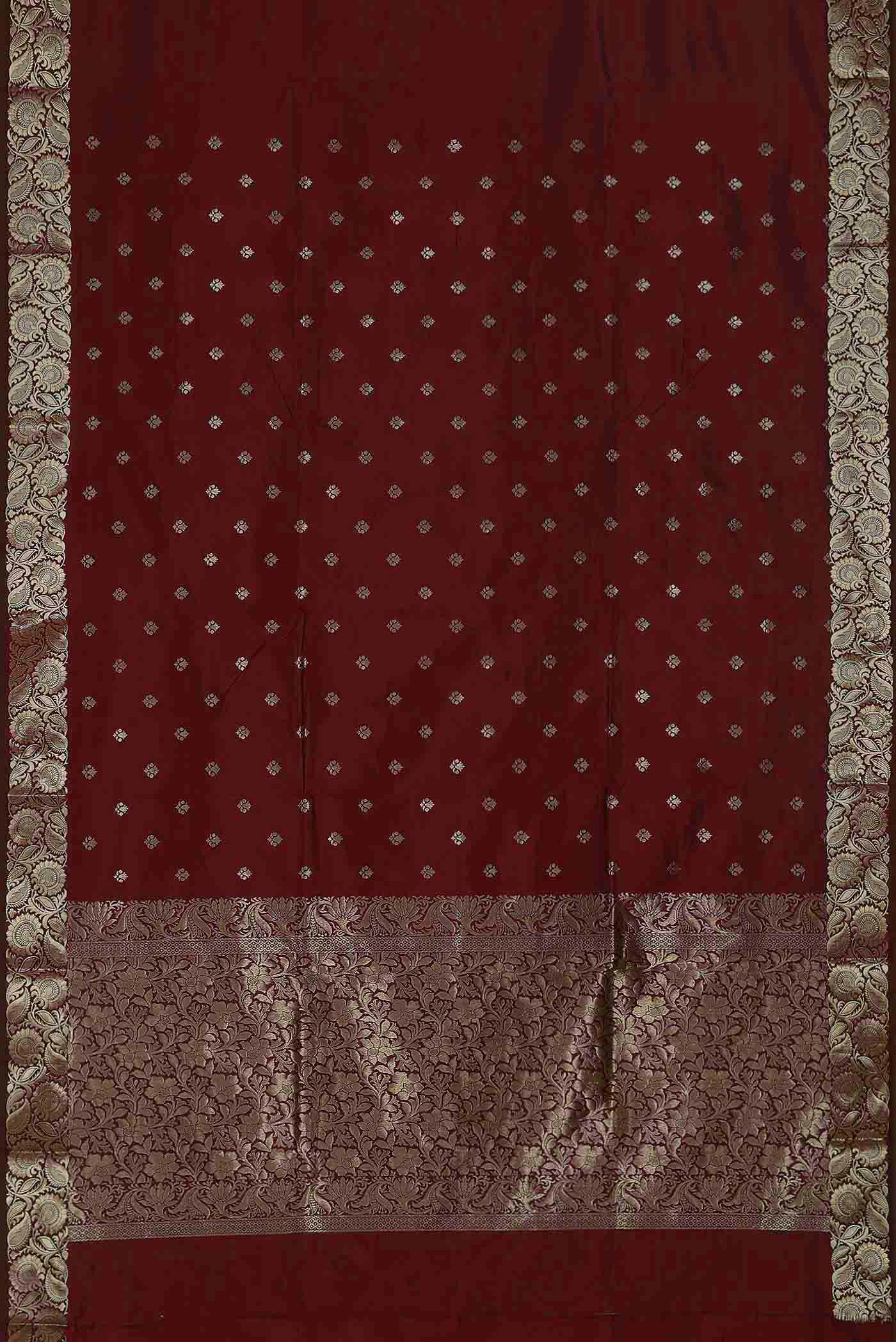 Maroon Banarasi Katan Silk Saree