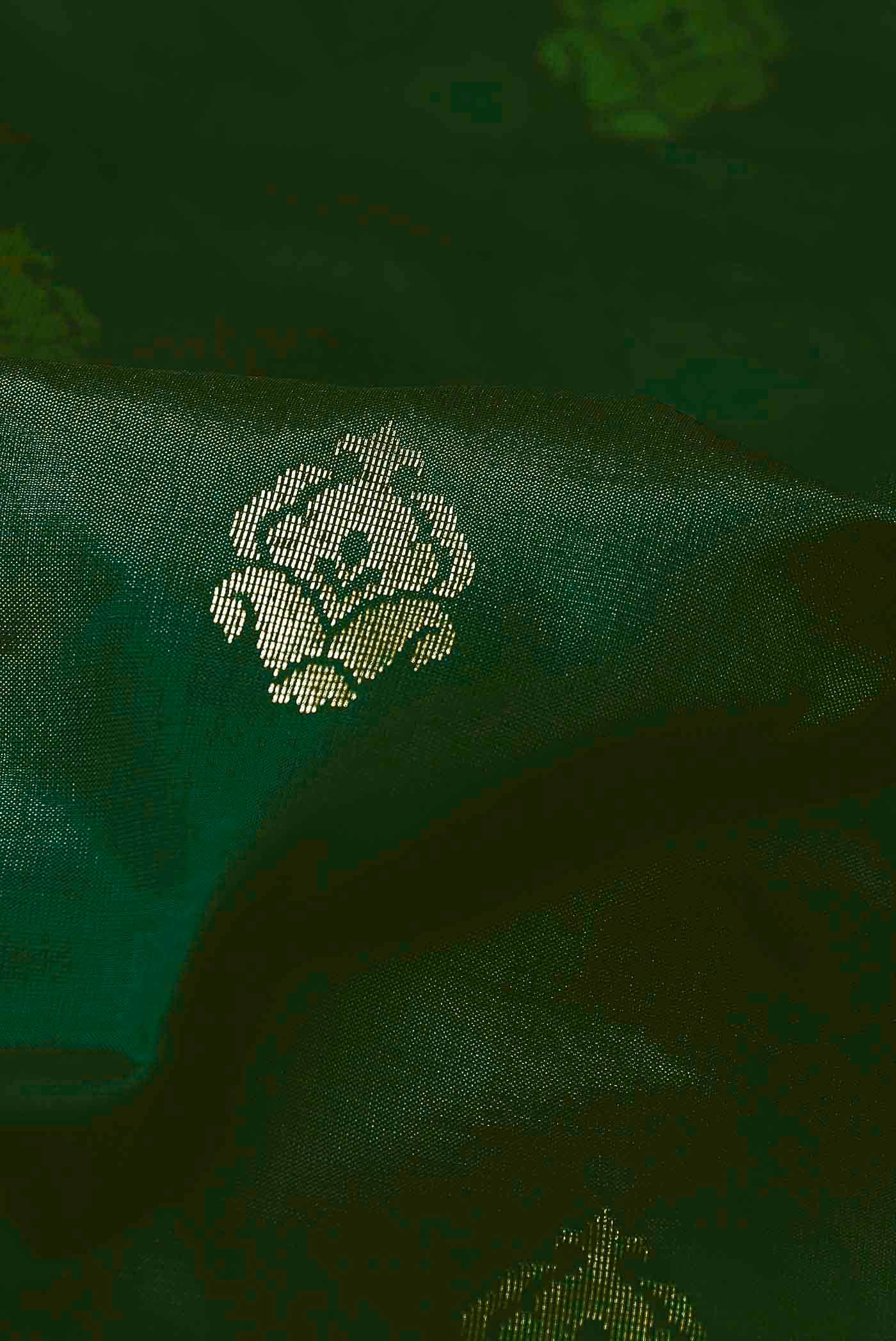 Green Banarasi Katan Silk Saree