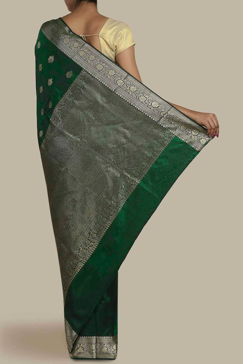 Green Banarasi Katan Silk Saree
