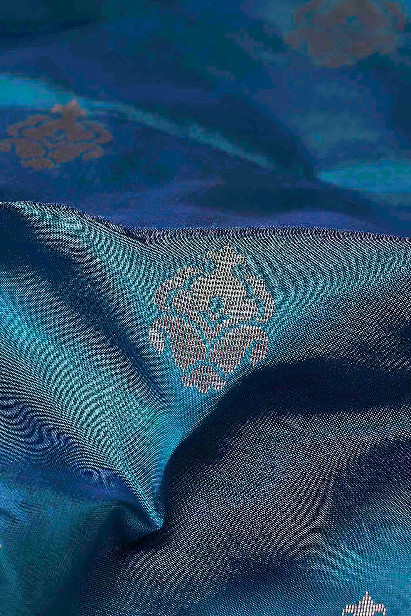Blue Banarasi Katan Silk Saree