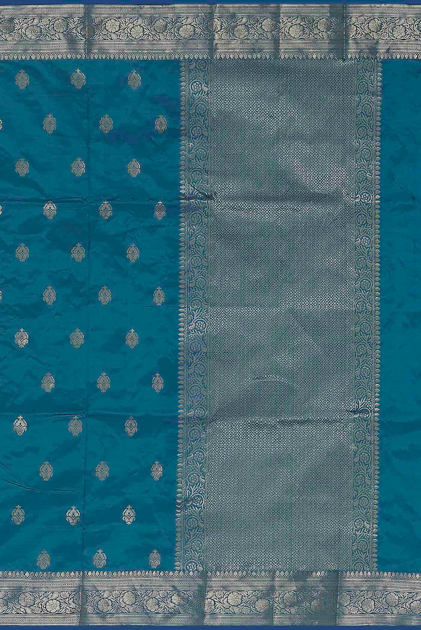 Blue Banarasi Katan Silk Saree