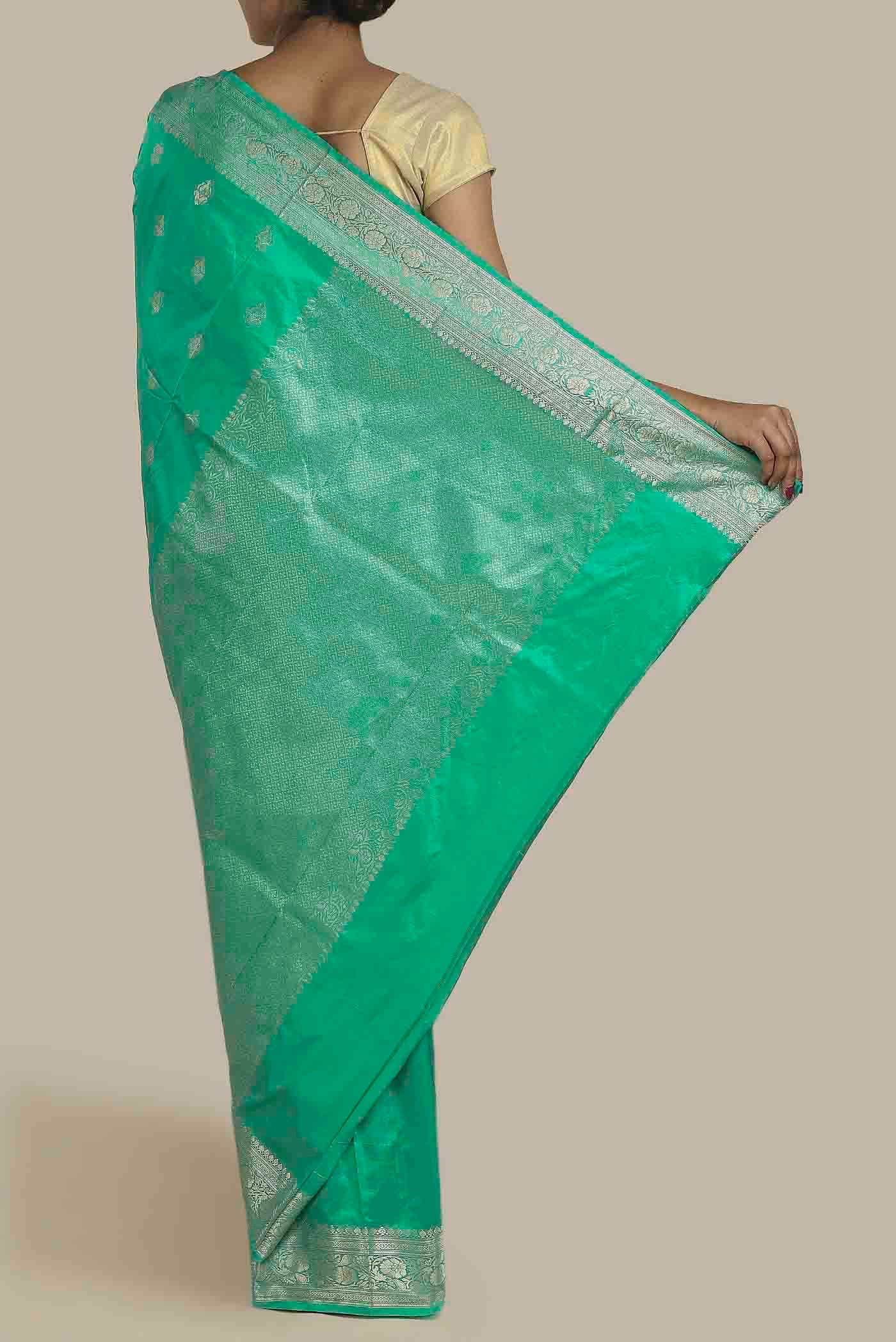 Green Banarasi Katan Silk Saree