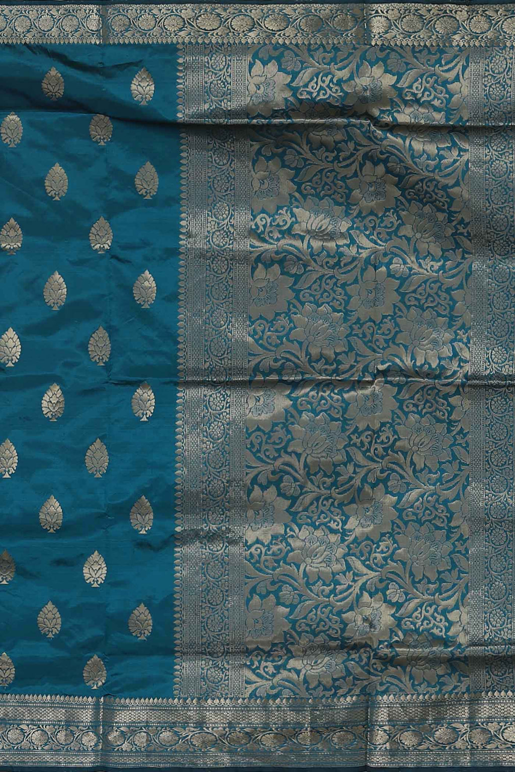 Blue Banarasi Katan Silk Saree