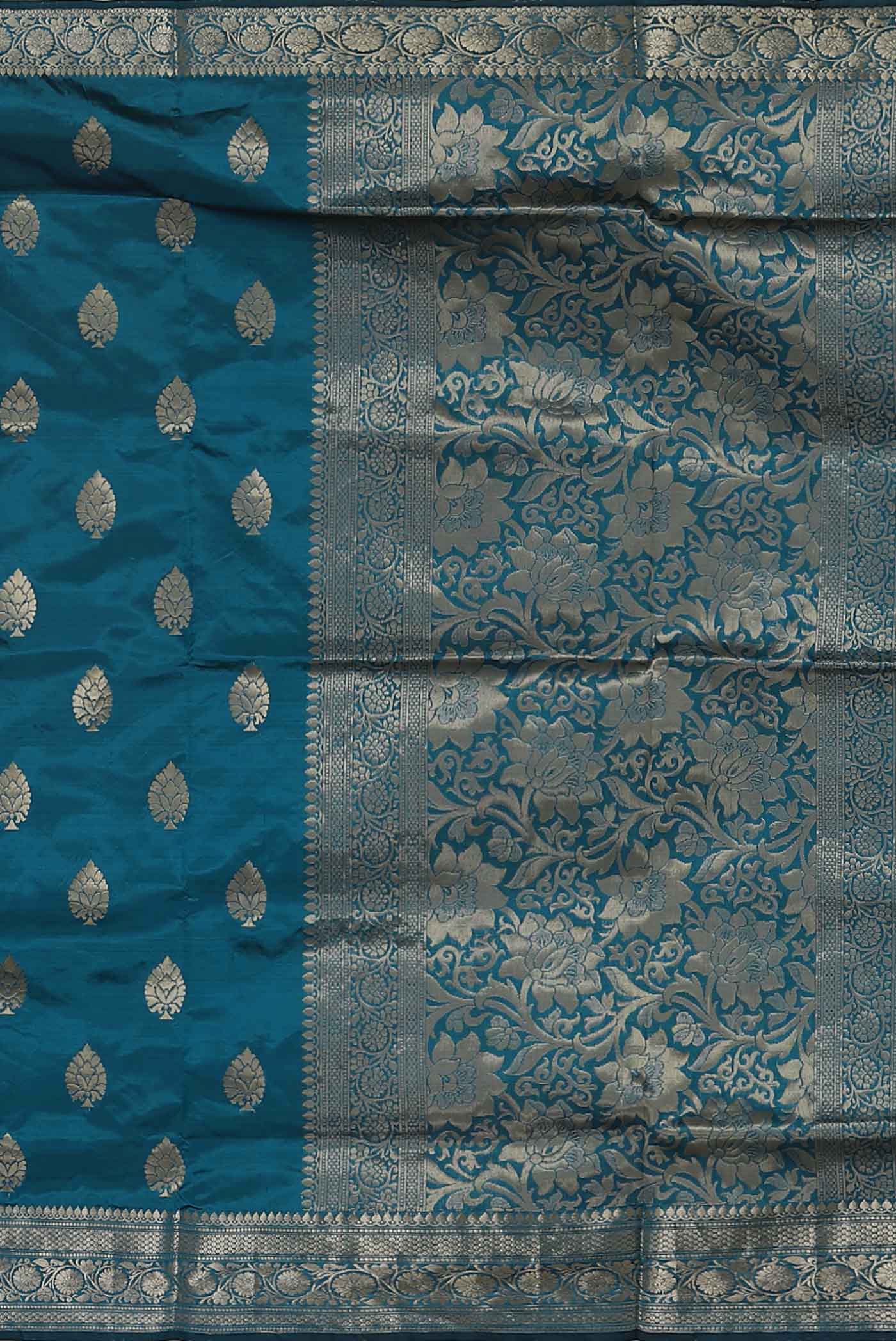 Blue Banarasi Katan Silk Saree
