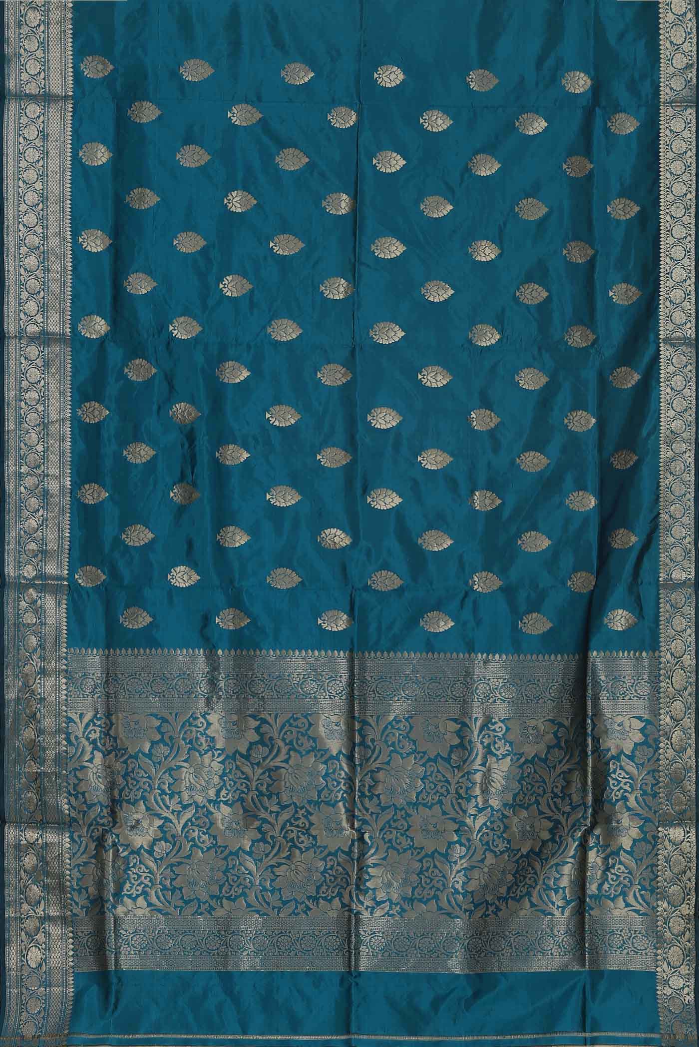 Blue Banarasi Katan Silk Saree