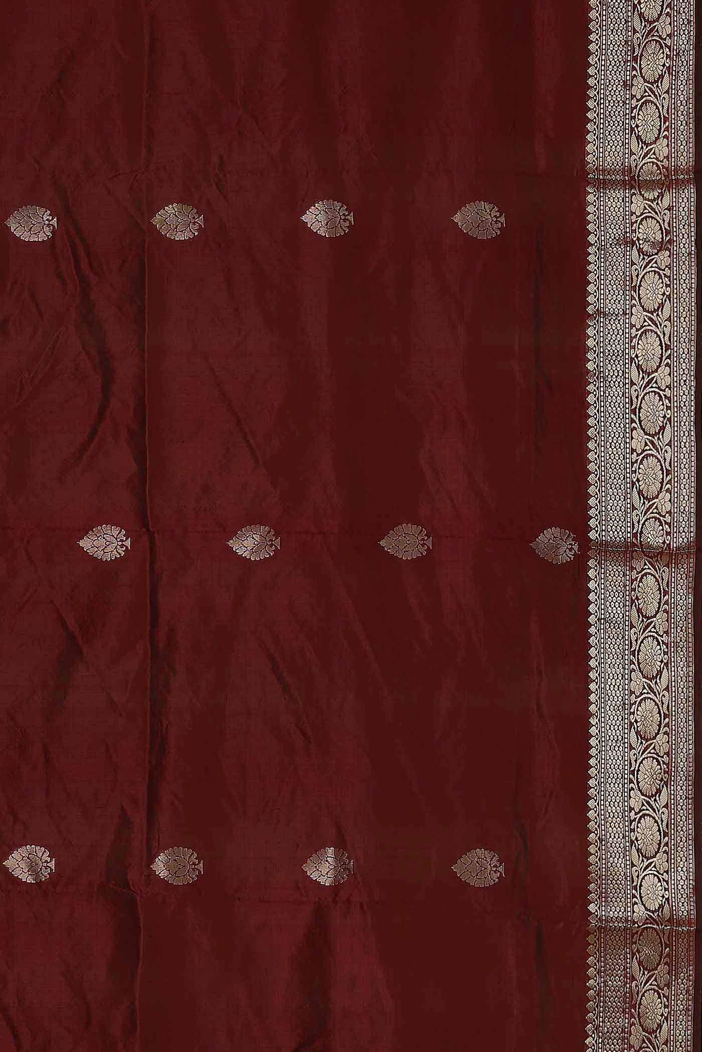 Maroon Banarasi Katan Silk Saree