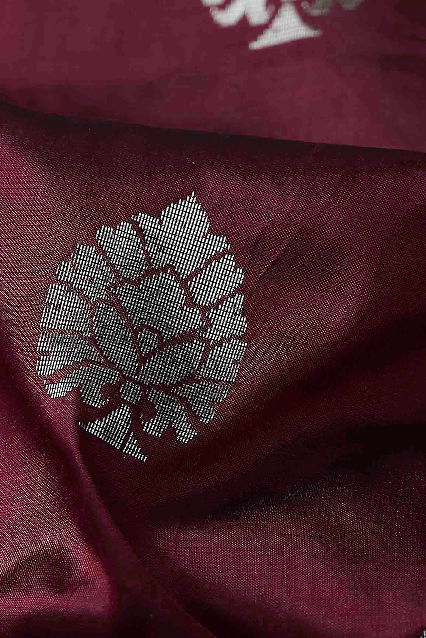 Maroon Banarasi Katan Silk Saree