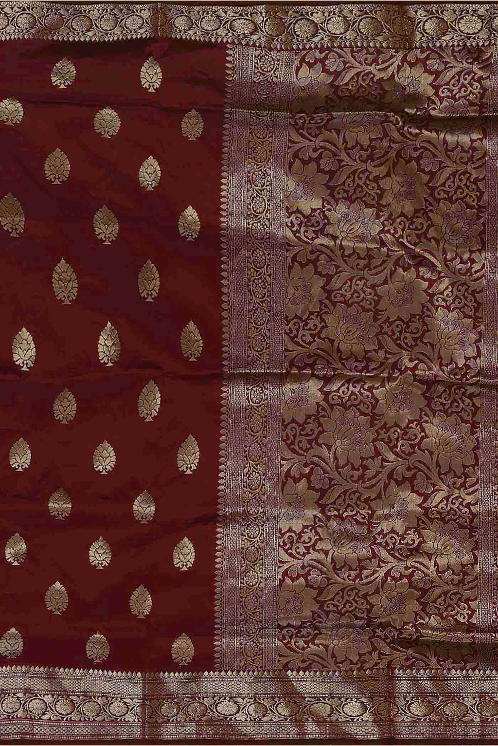 Maroon Banarasi Katan Silk Saree