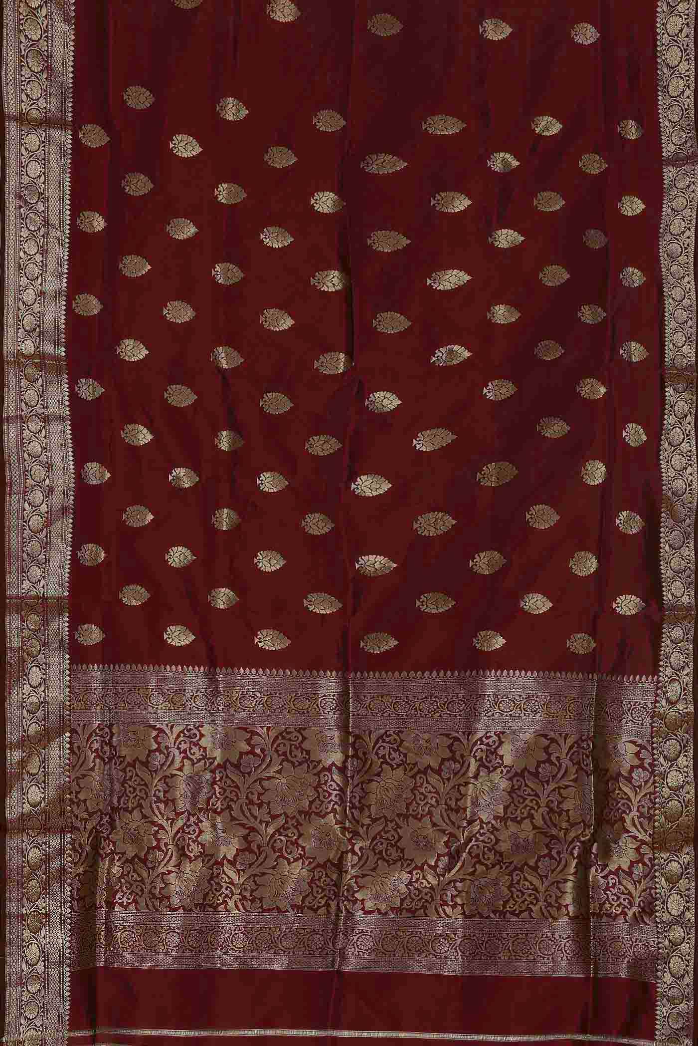 Maroon Banarasi Katan Silk Saree