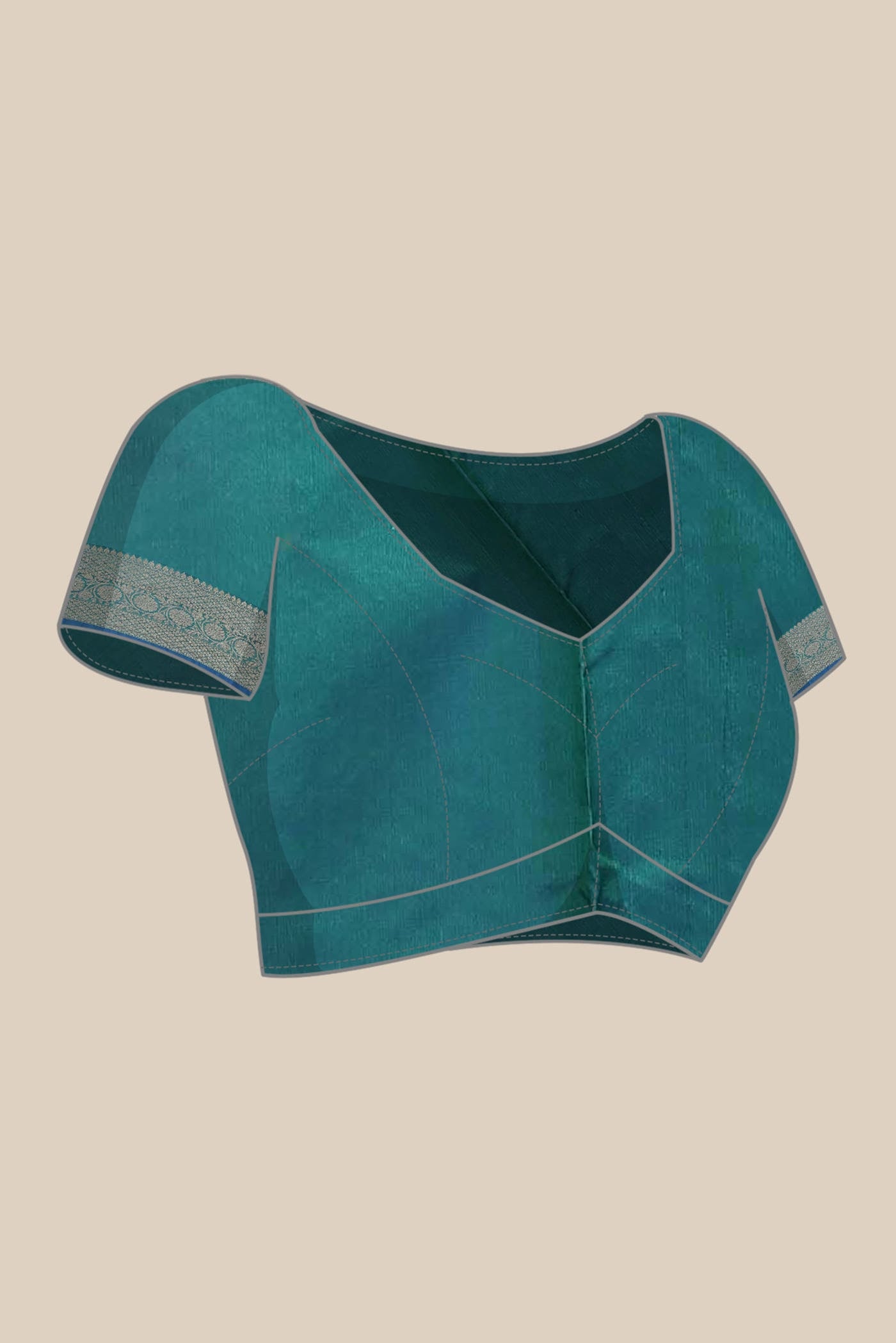Blue with Green Dual Tone Banarasi Katan Silk Saree