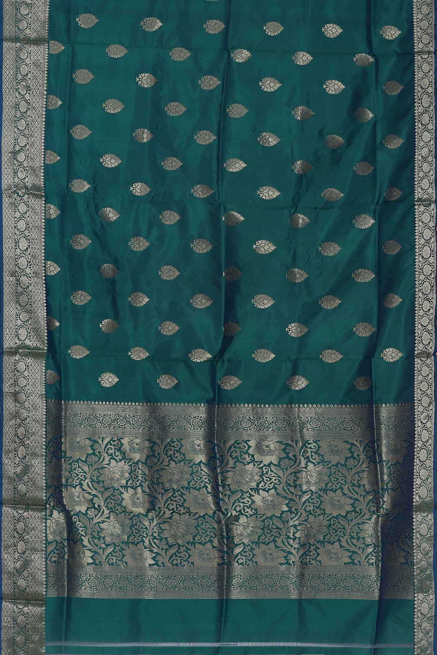 Blue with Green Dual Tone Banarasi Katan Silk Saree