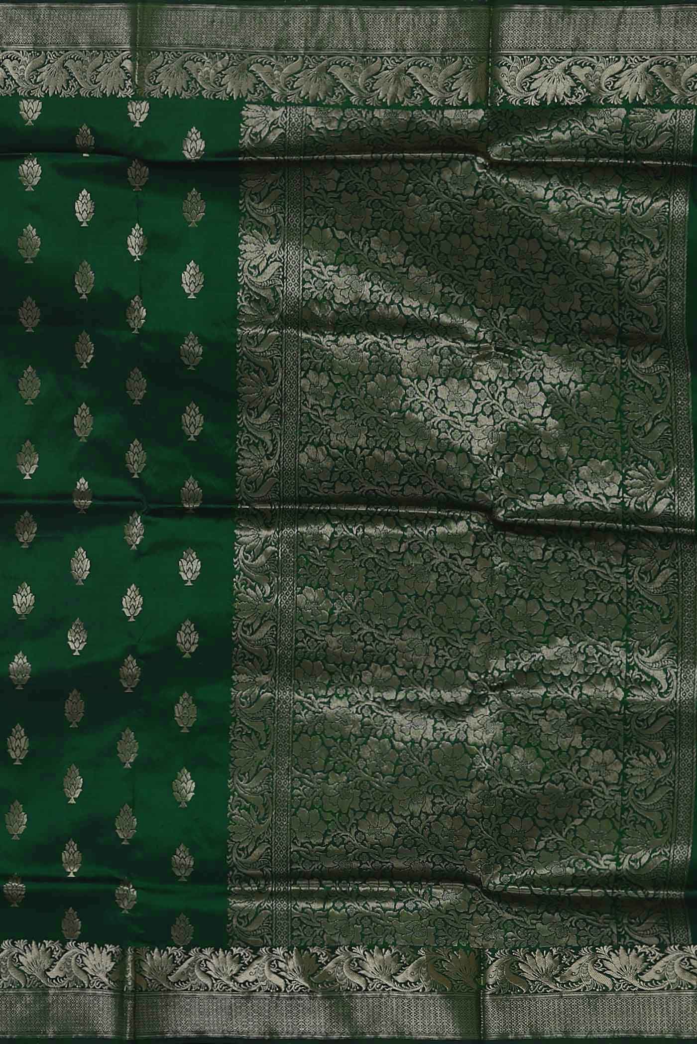 Green Banarasi Katan Silk Saree