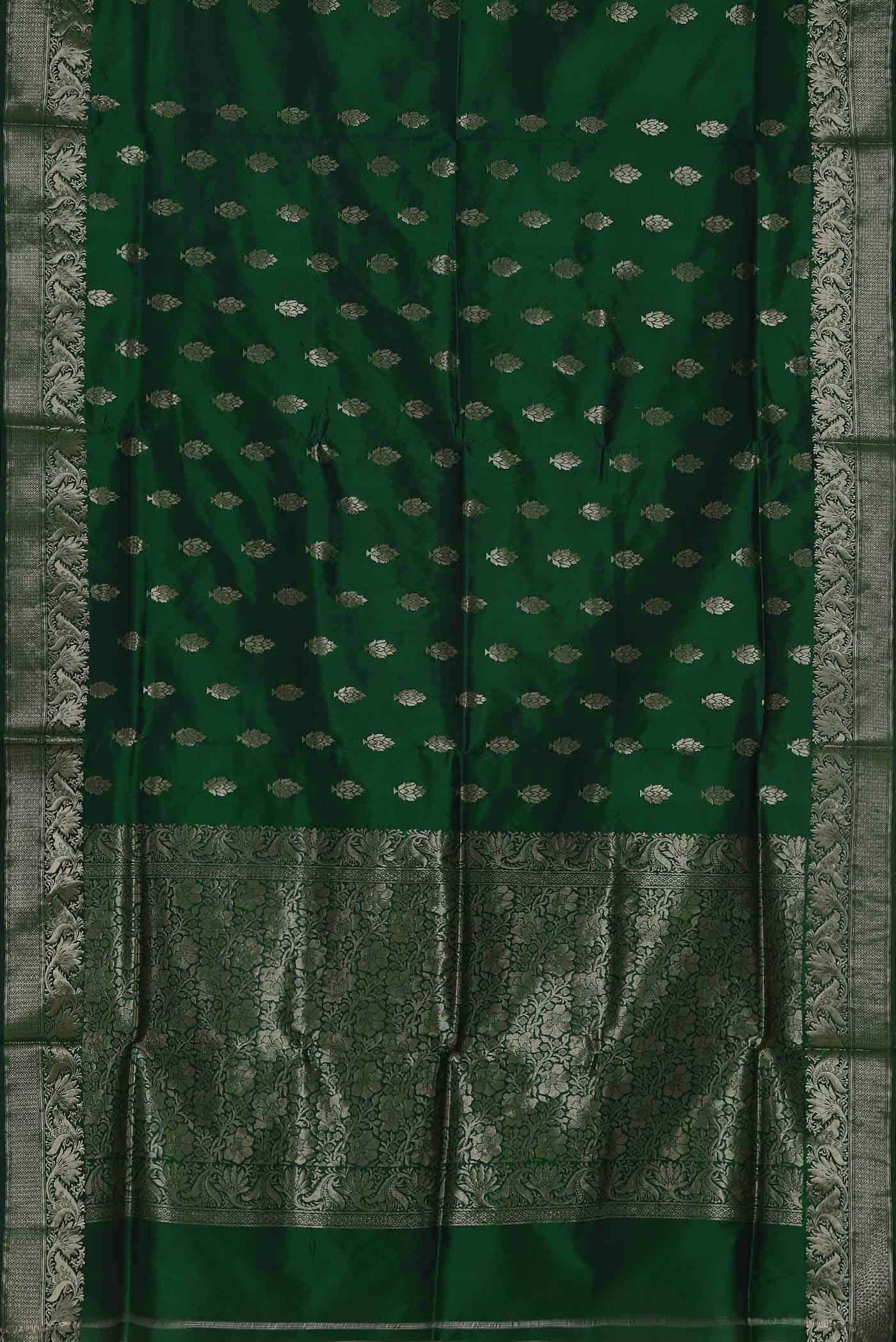Green Banarasi Katan Silk Saree