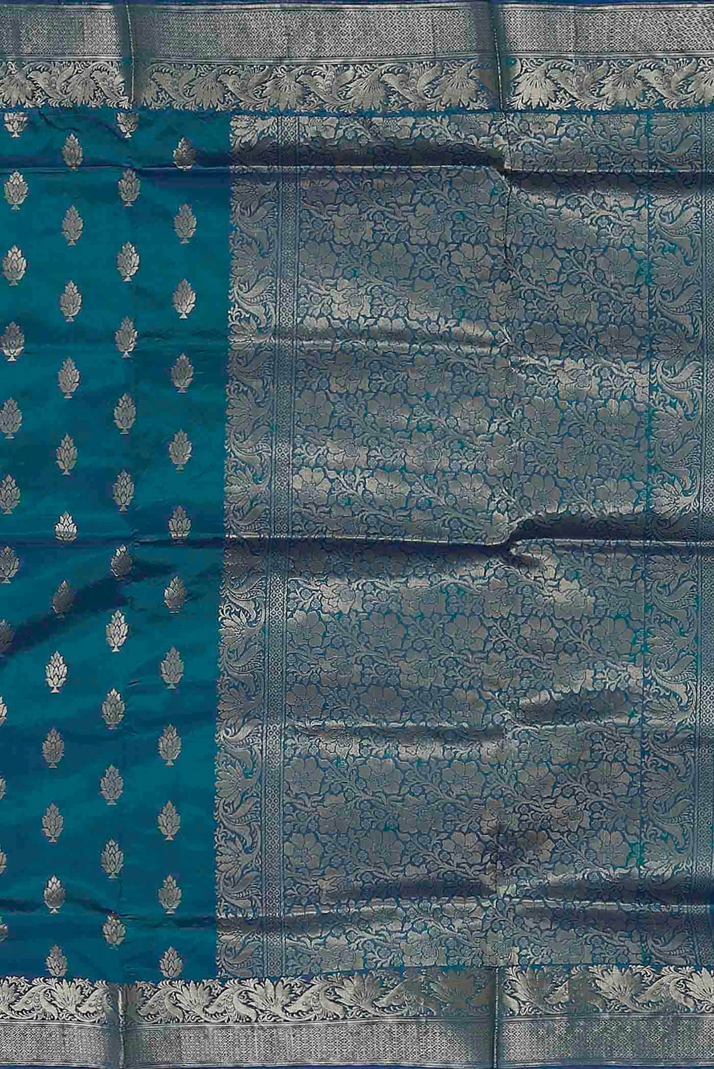 Blue Banarasi Katan Silk Saree