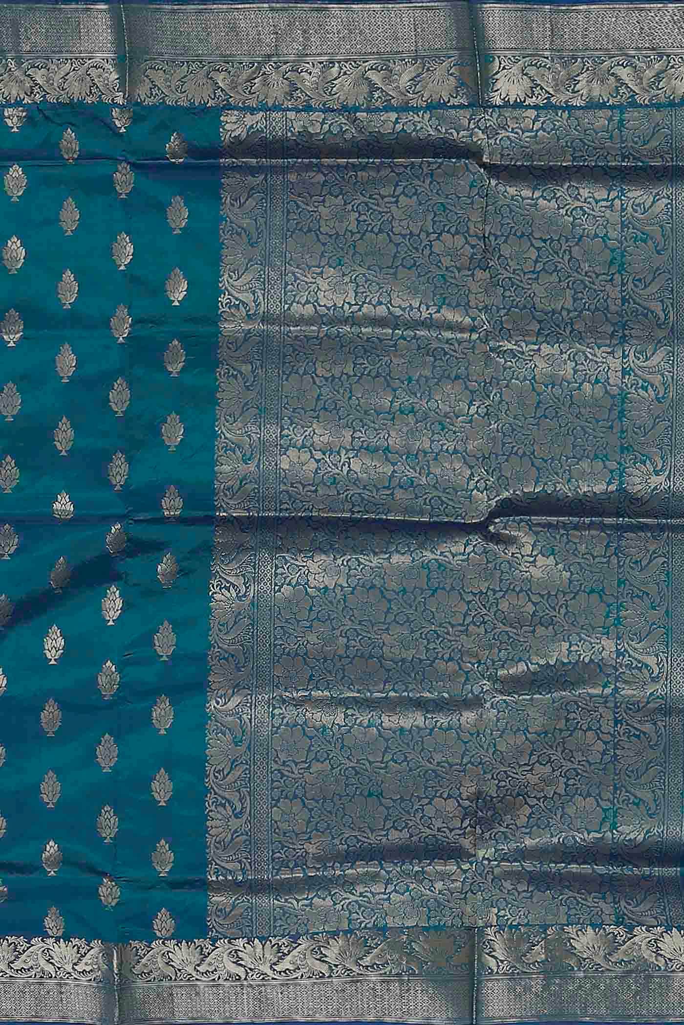 Blue Banarasi Katan Silk Saree