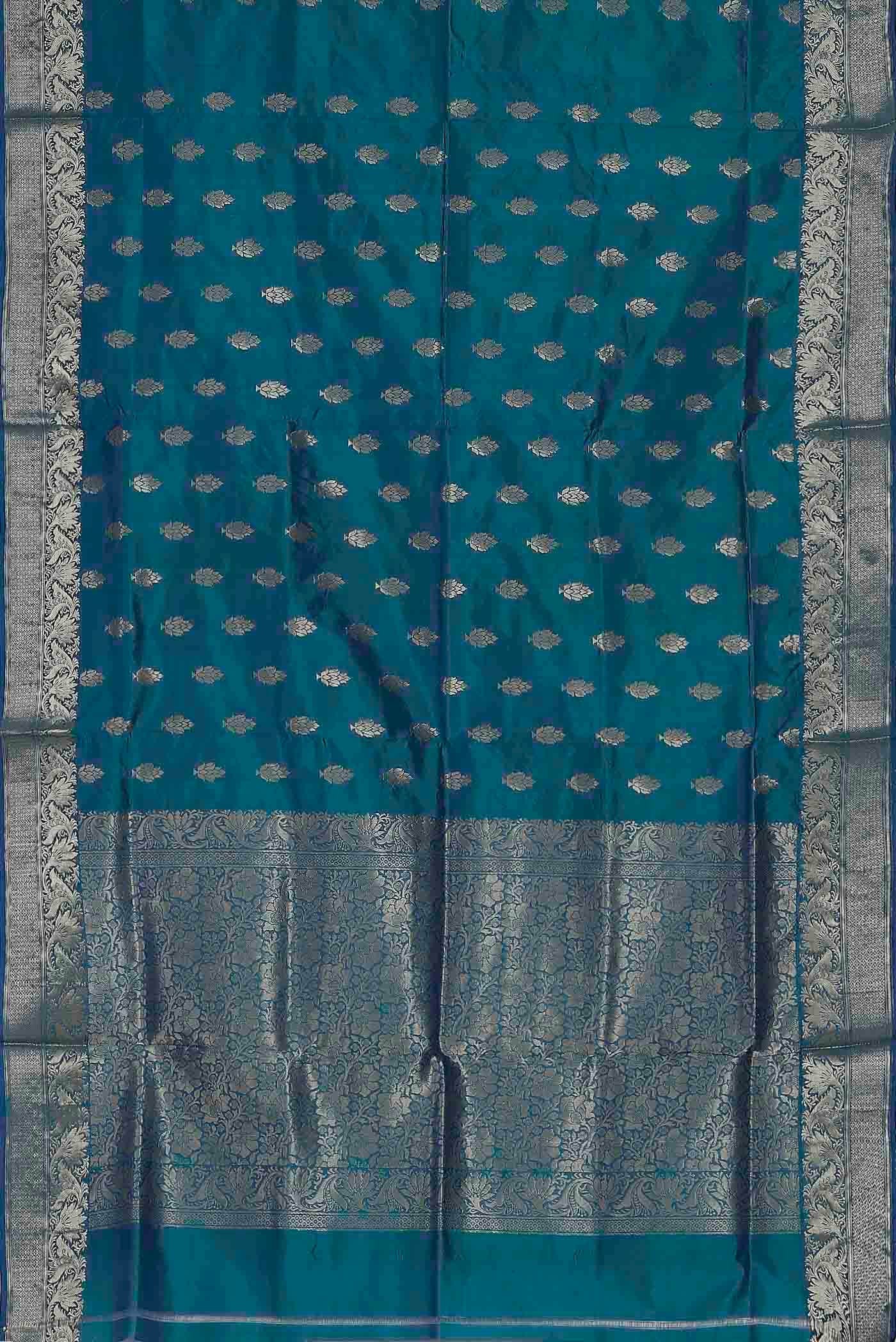 Blue Banarasi Katan Silk Saree