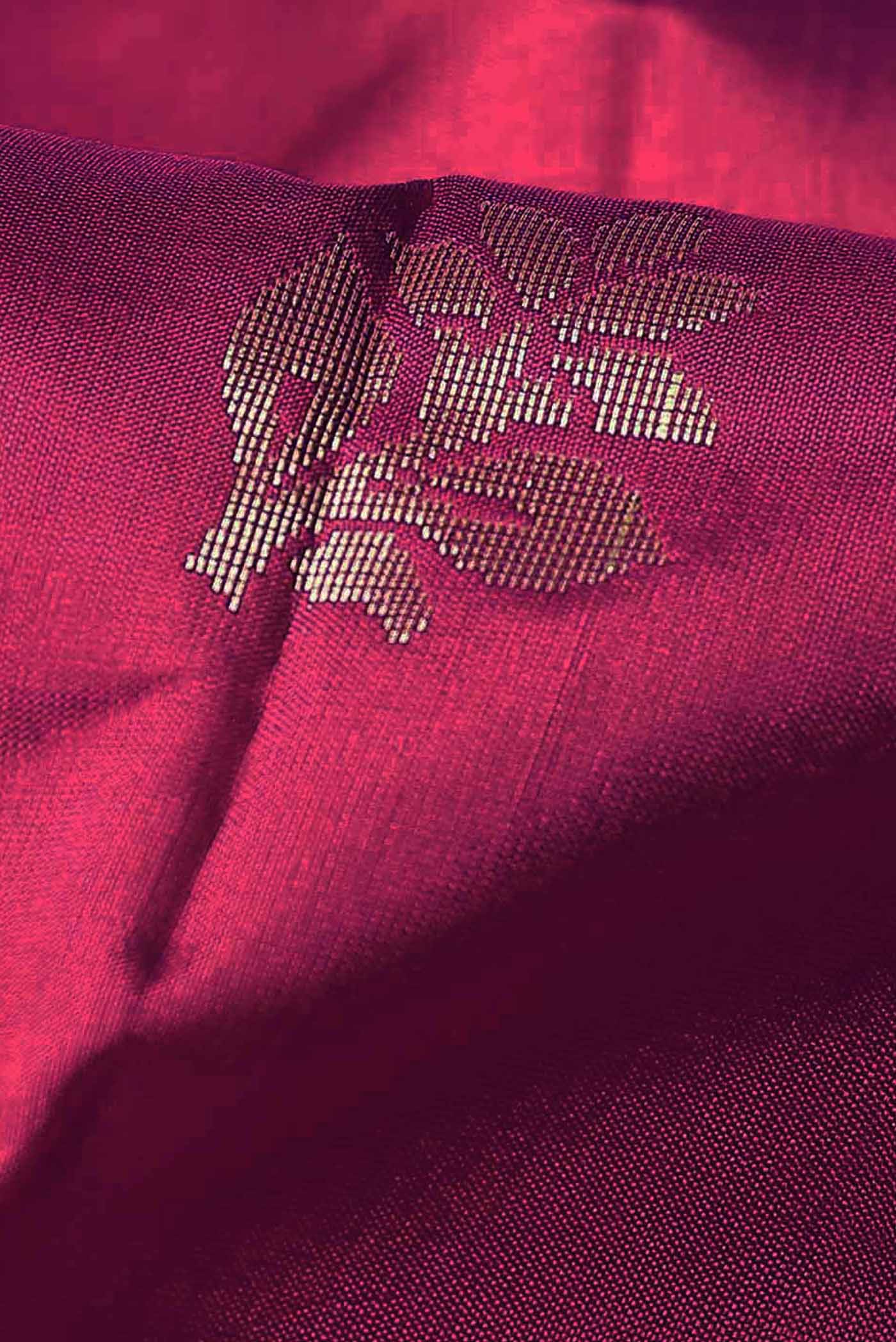 Dark Pink Banarasi Katan Silk Saree