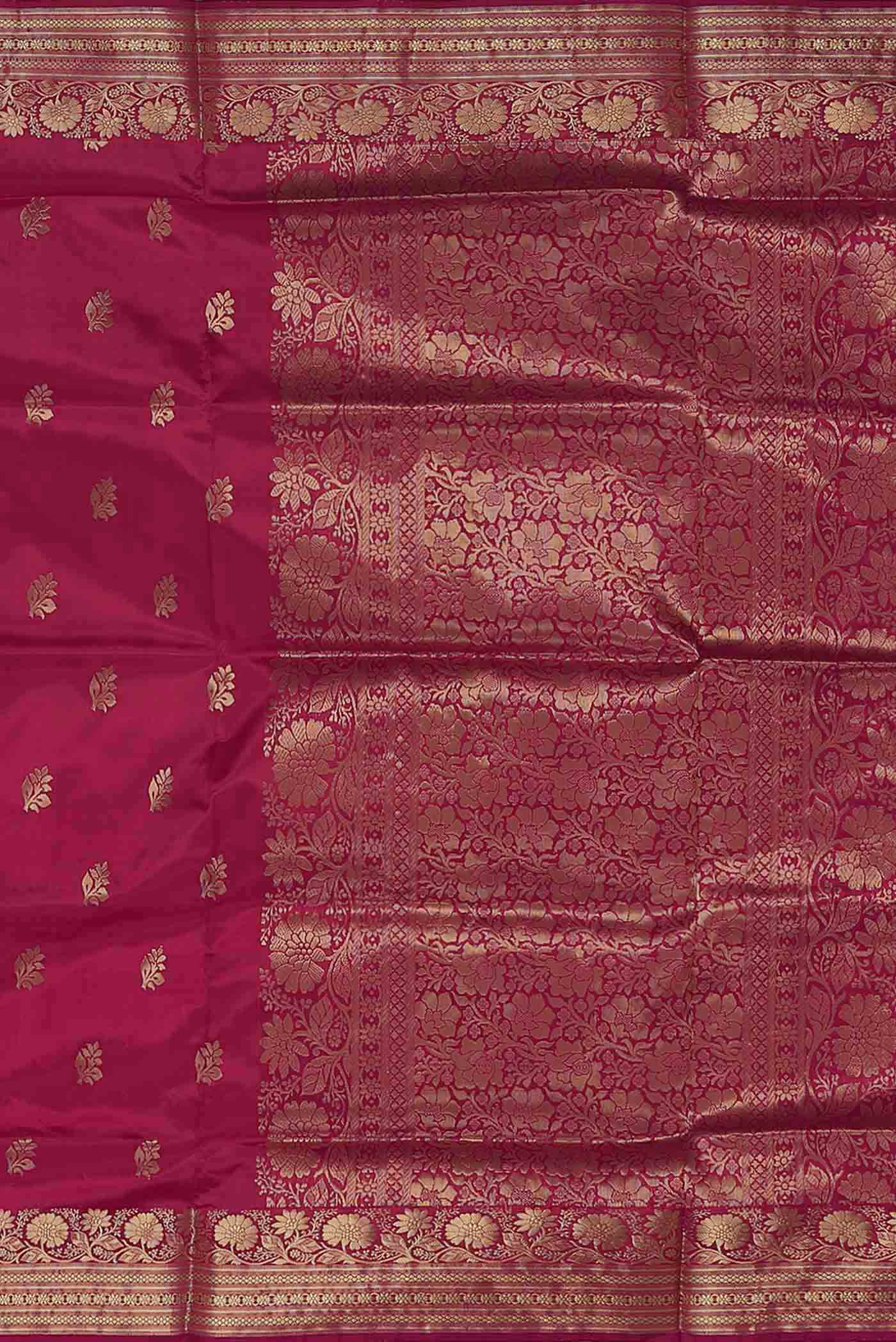 Dark Pink Banarasi Katan Silk Saree