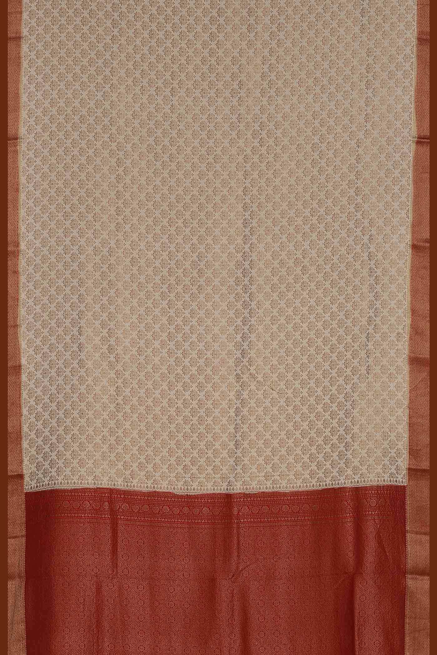 Cream Mysore Crepe Saree