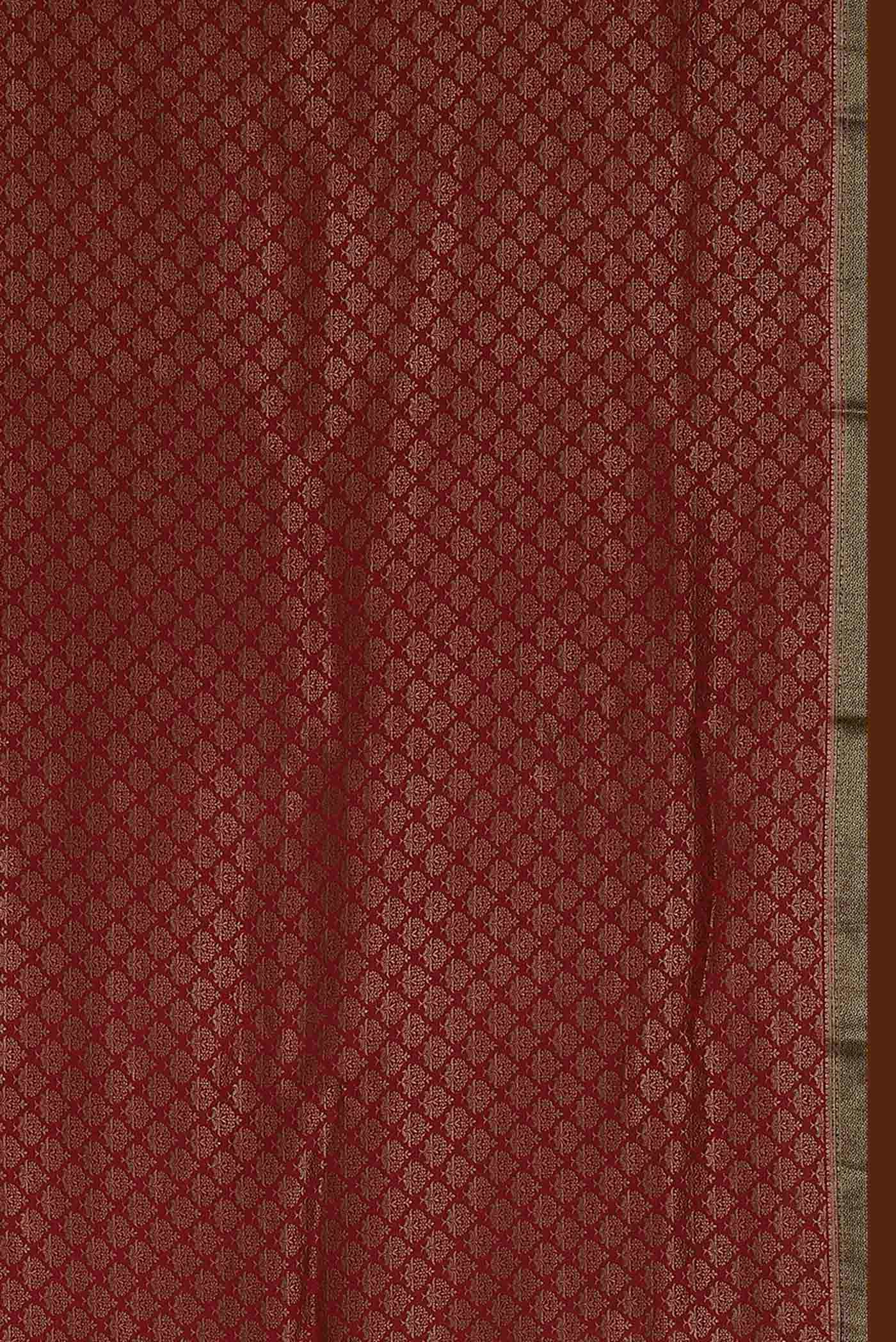 Red Mysore Crepe Saree