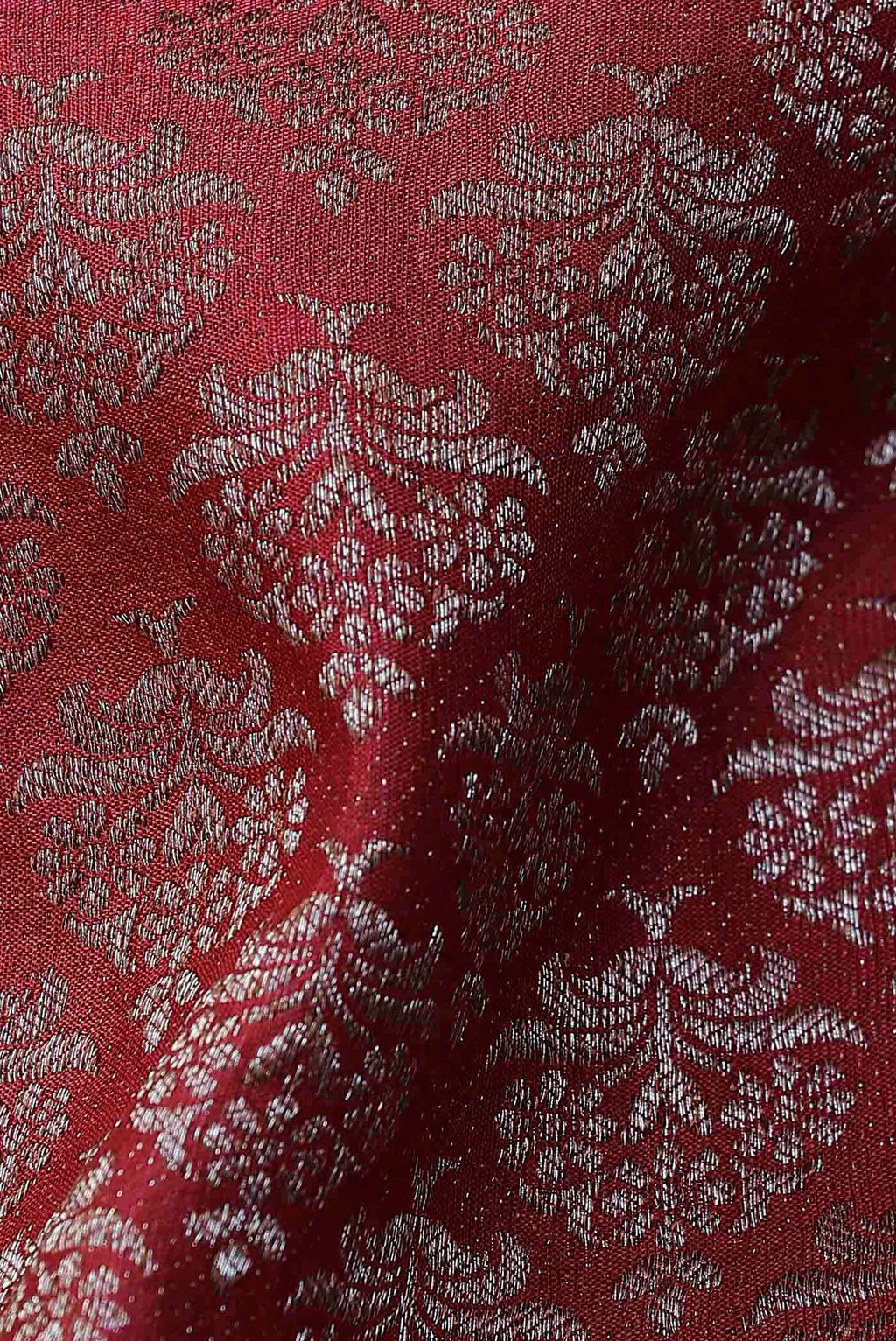 Red Mysore Crepe Saree