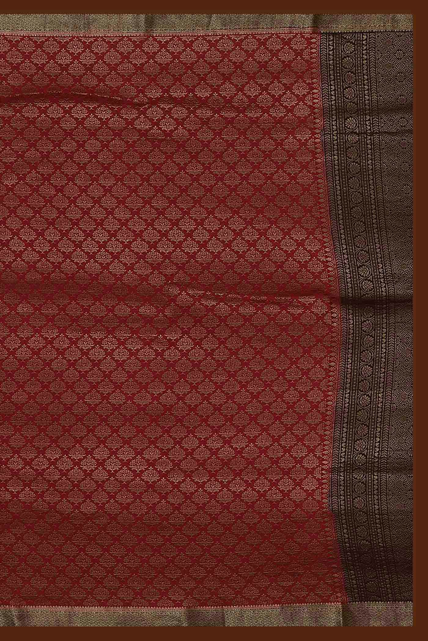 Red Mysore Crepe Saree