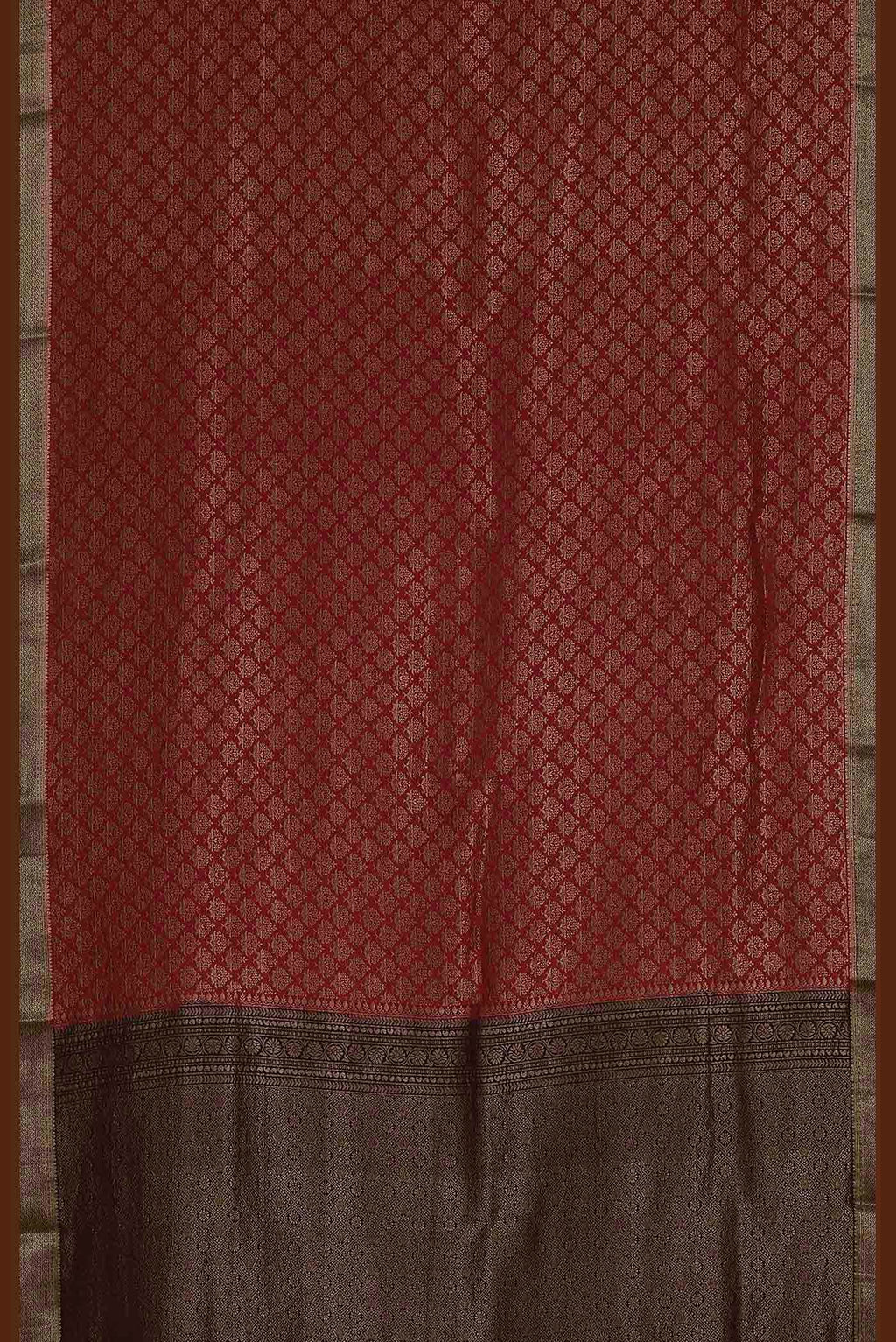 Red Mysore Crepe Saree