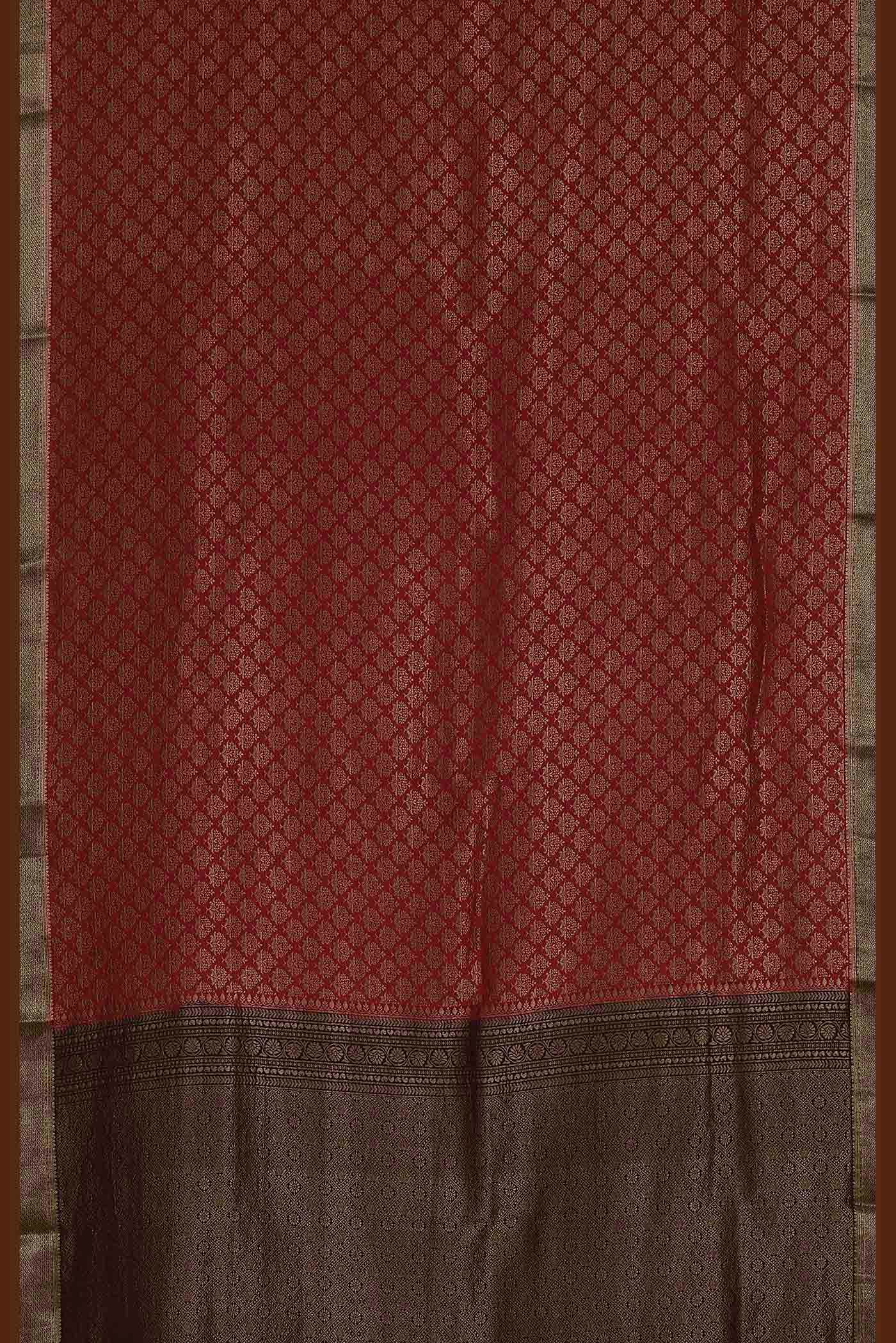 Red Mysore Crepe Saree