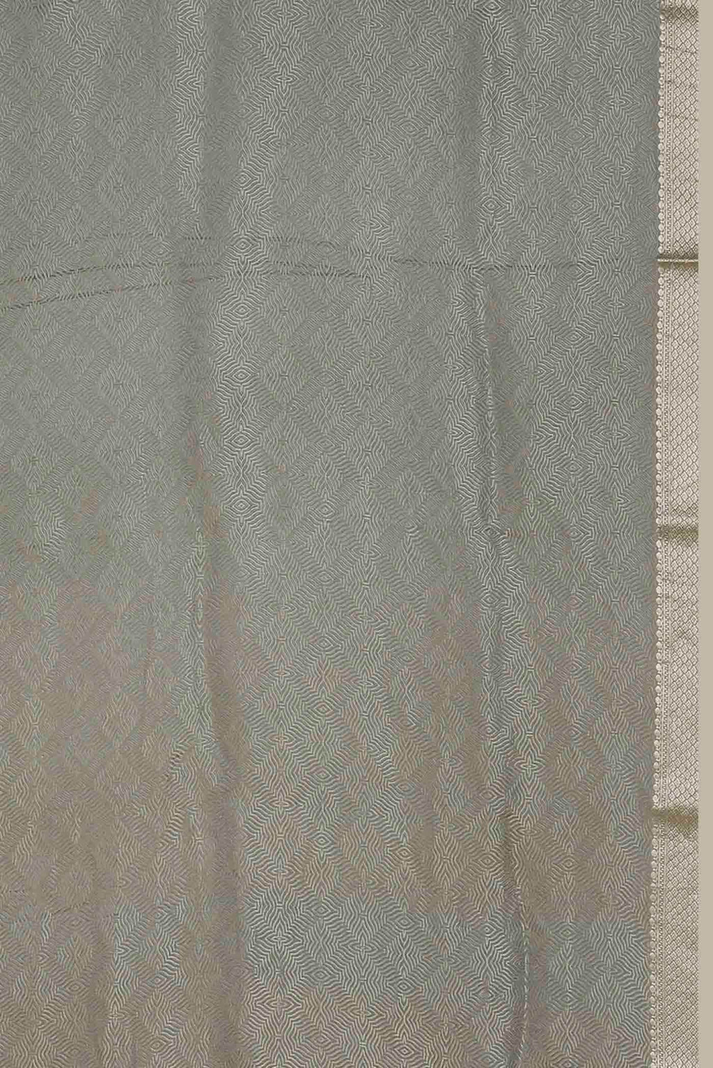 Grey Mysore Crepe Saree