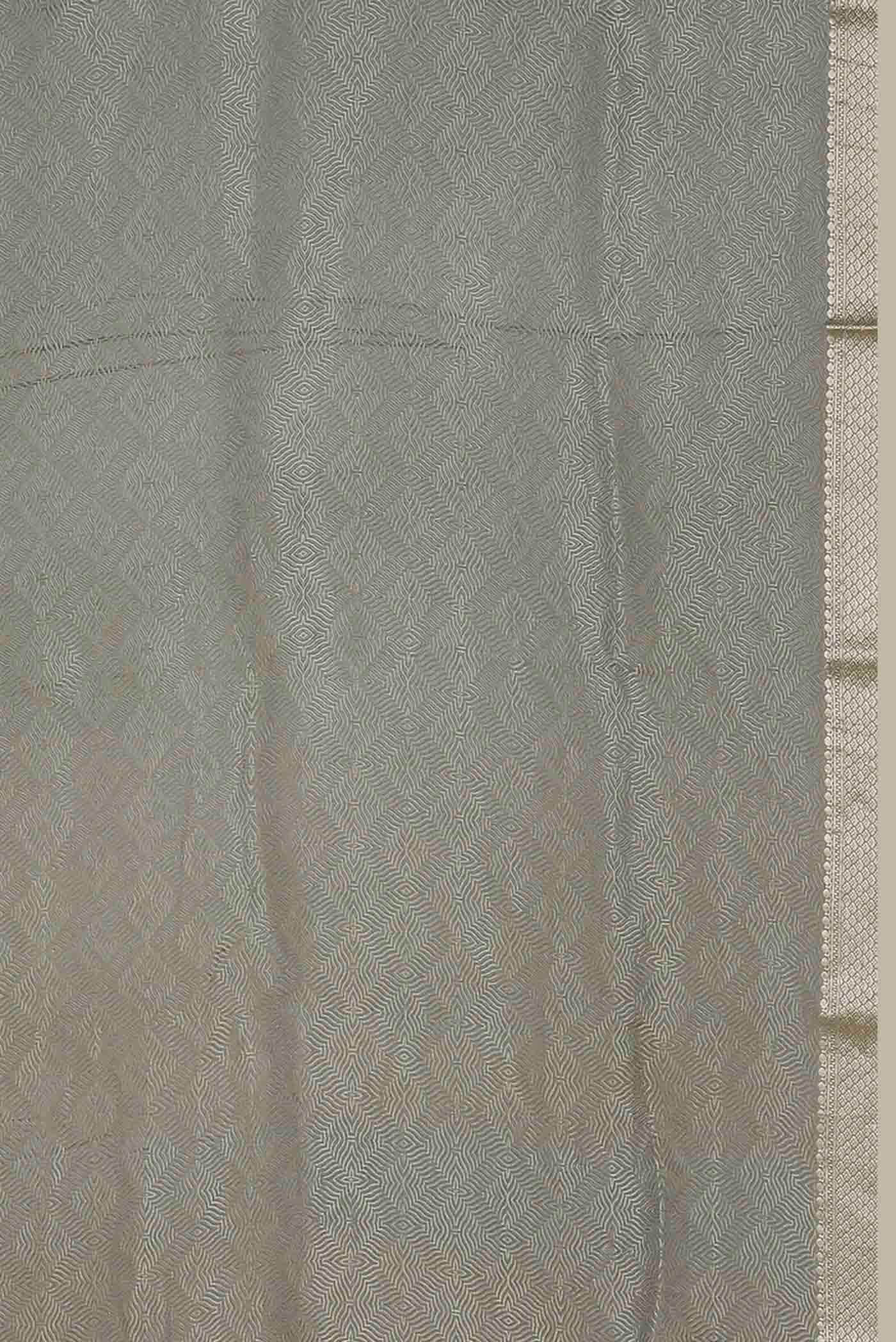 Grey Mysore Crepe Saree