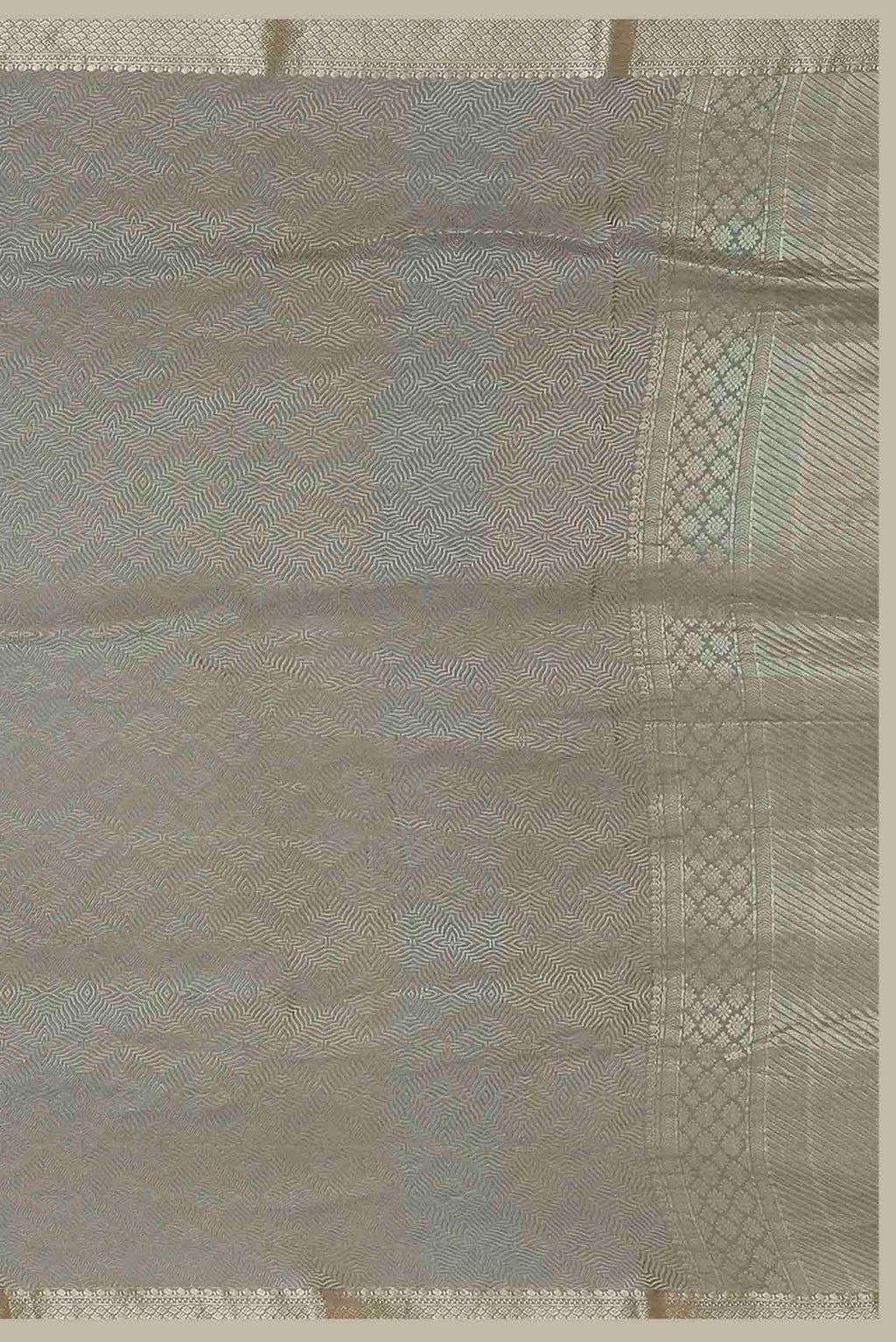 Grey Mysore Crepe Saree
