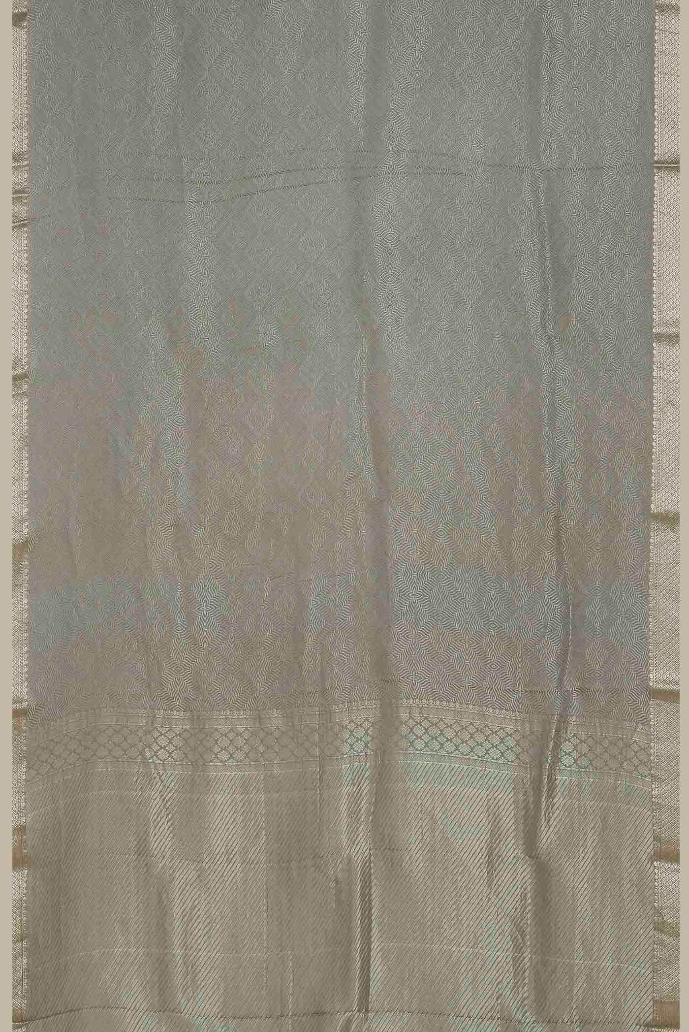 Grey Mysore Crepe Saree