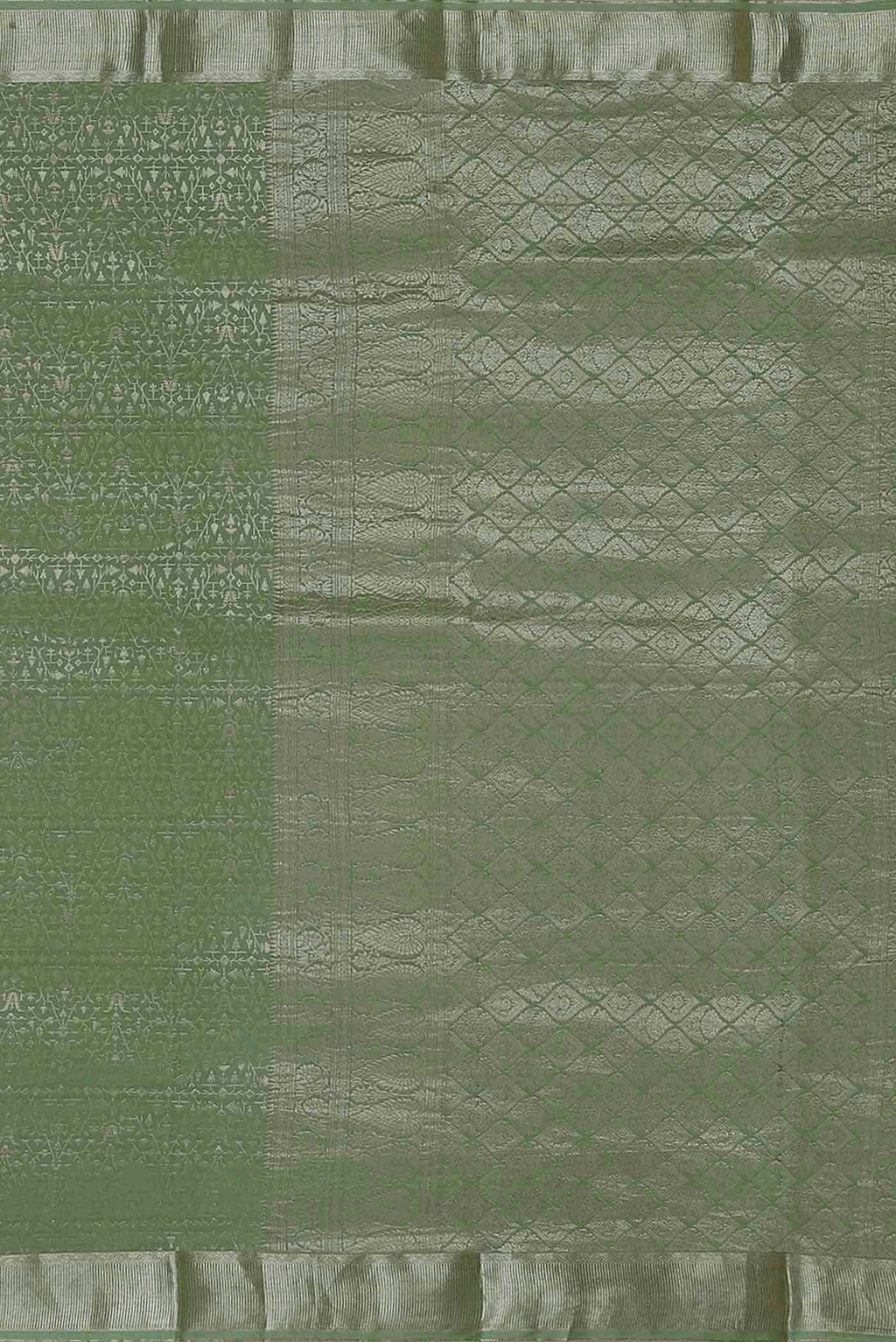Green Mysore Crepe Saree