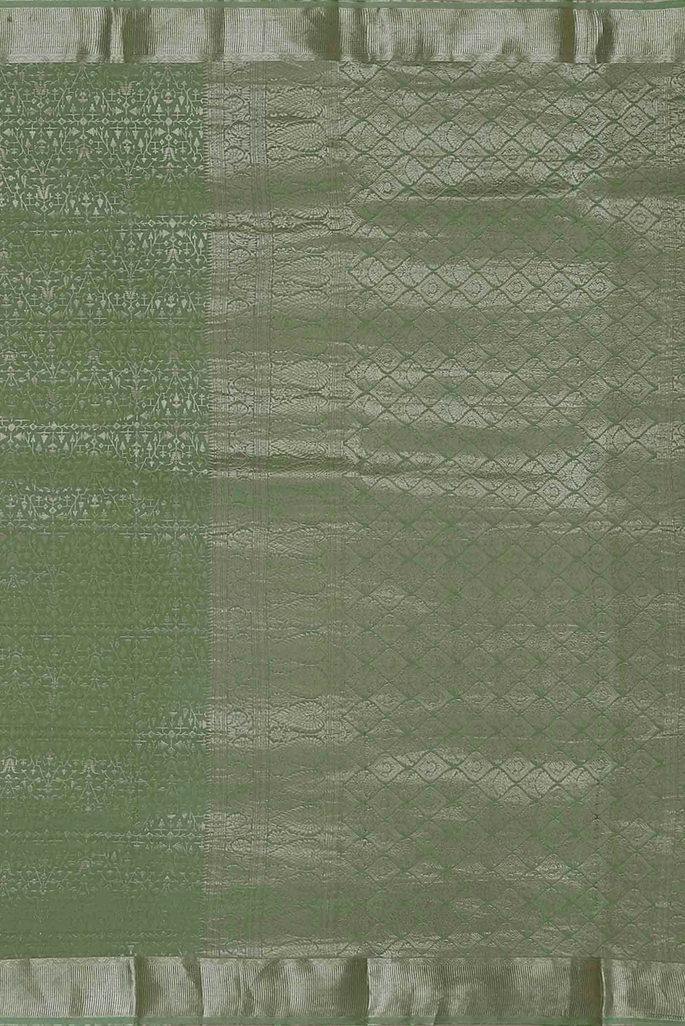 Green Mysore Crepe Saree