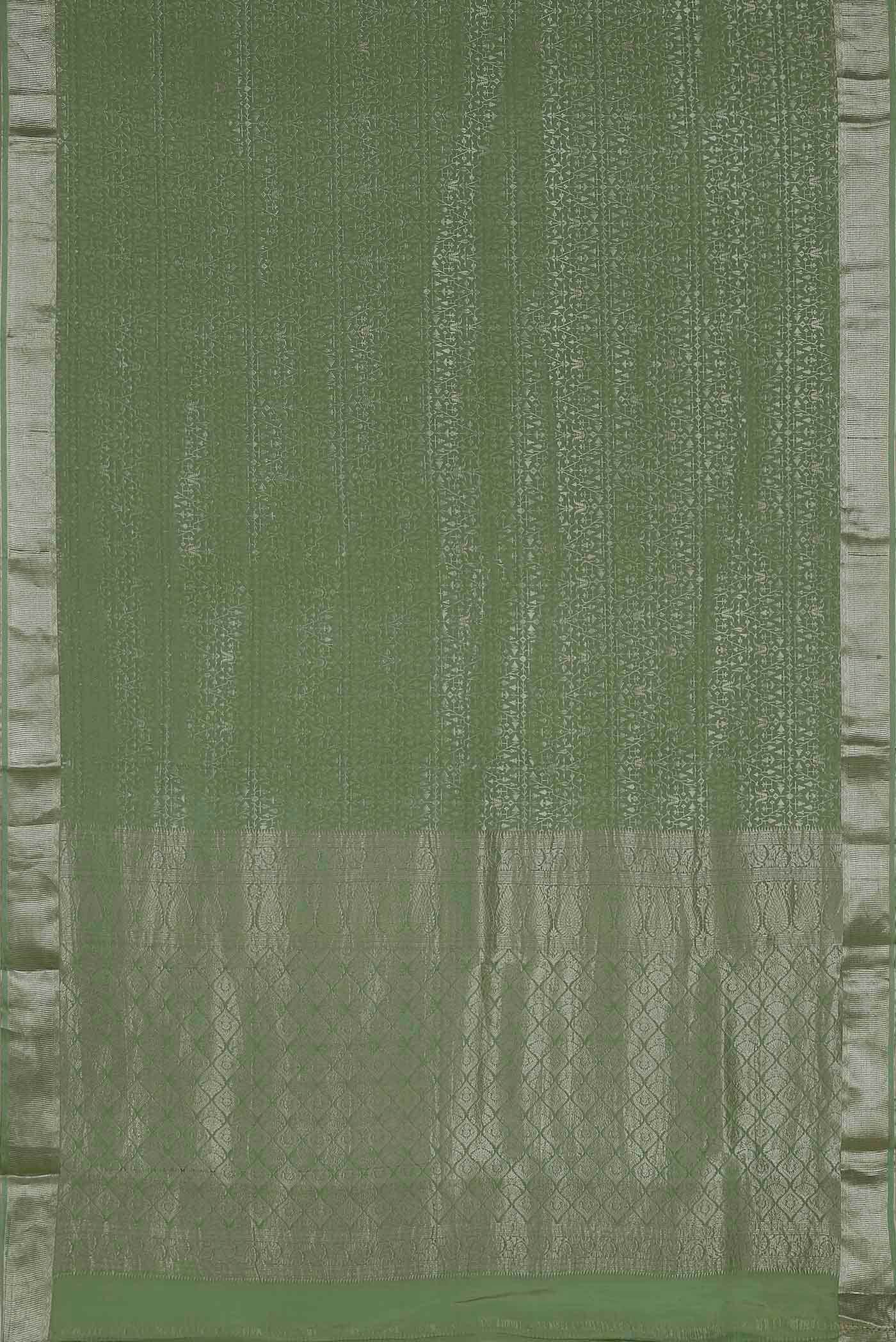 Green Mysore Crepe Saree