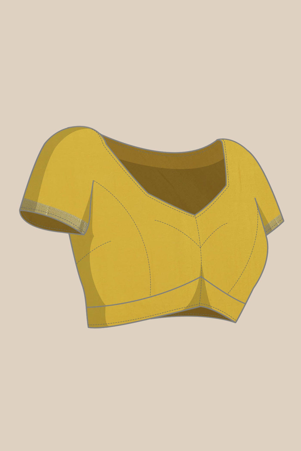Yellow Mysore Crepe Saree