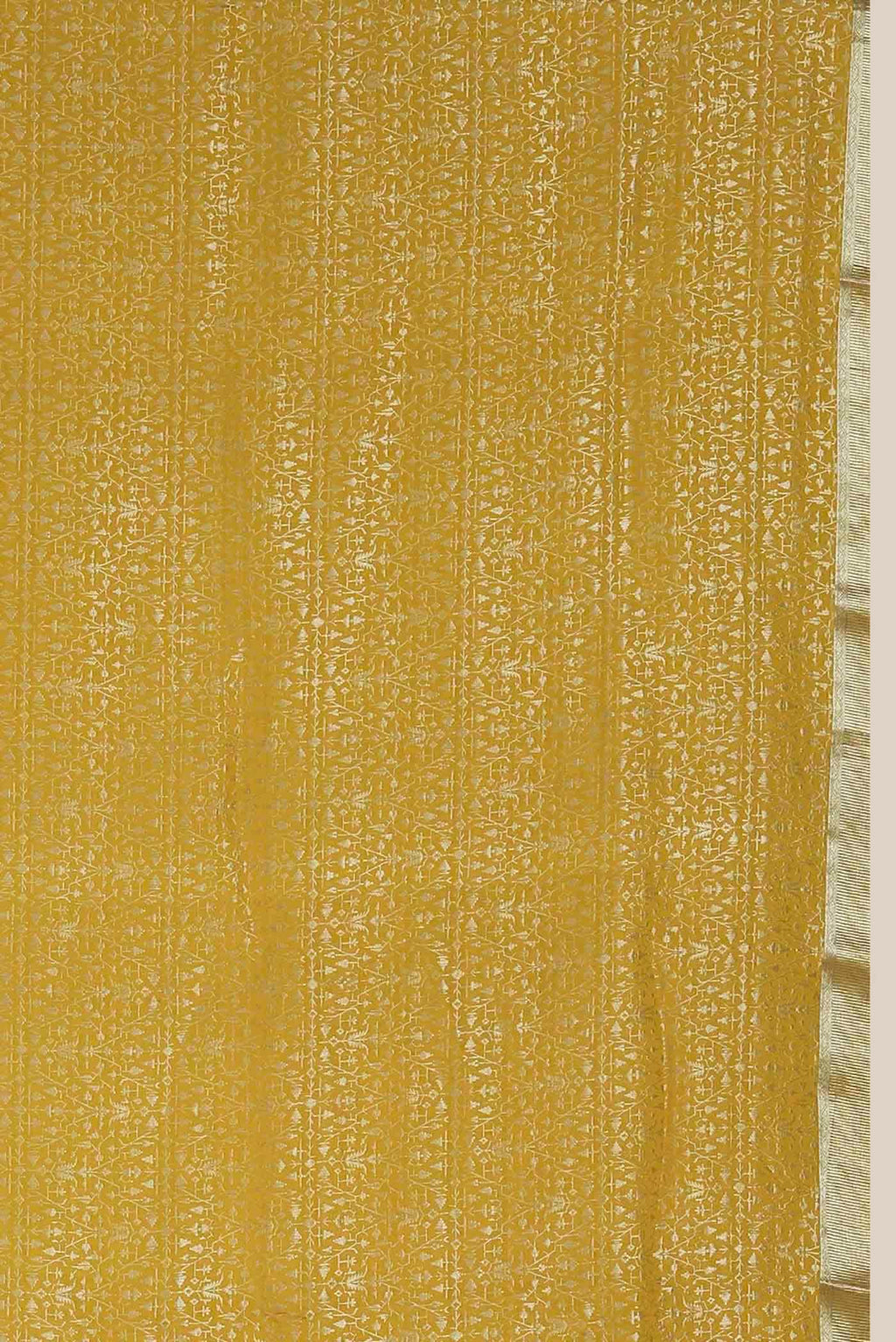 Yellow Mysore Crepe Saree