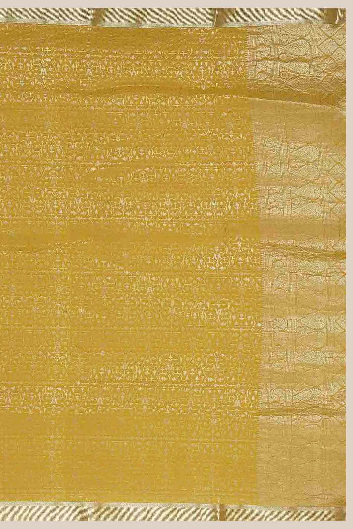 Yellow Mysore Crepe Saree