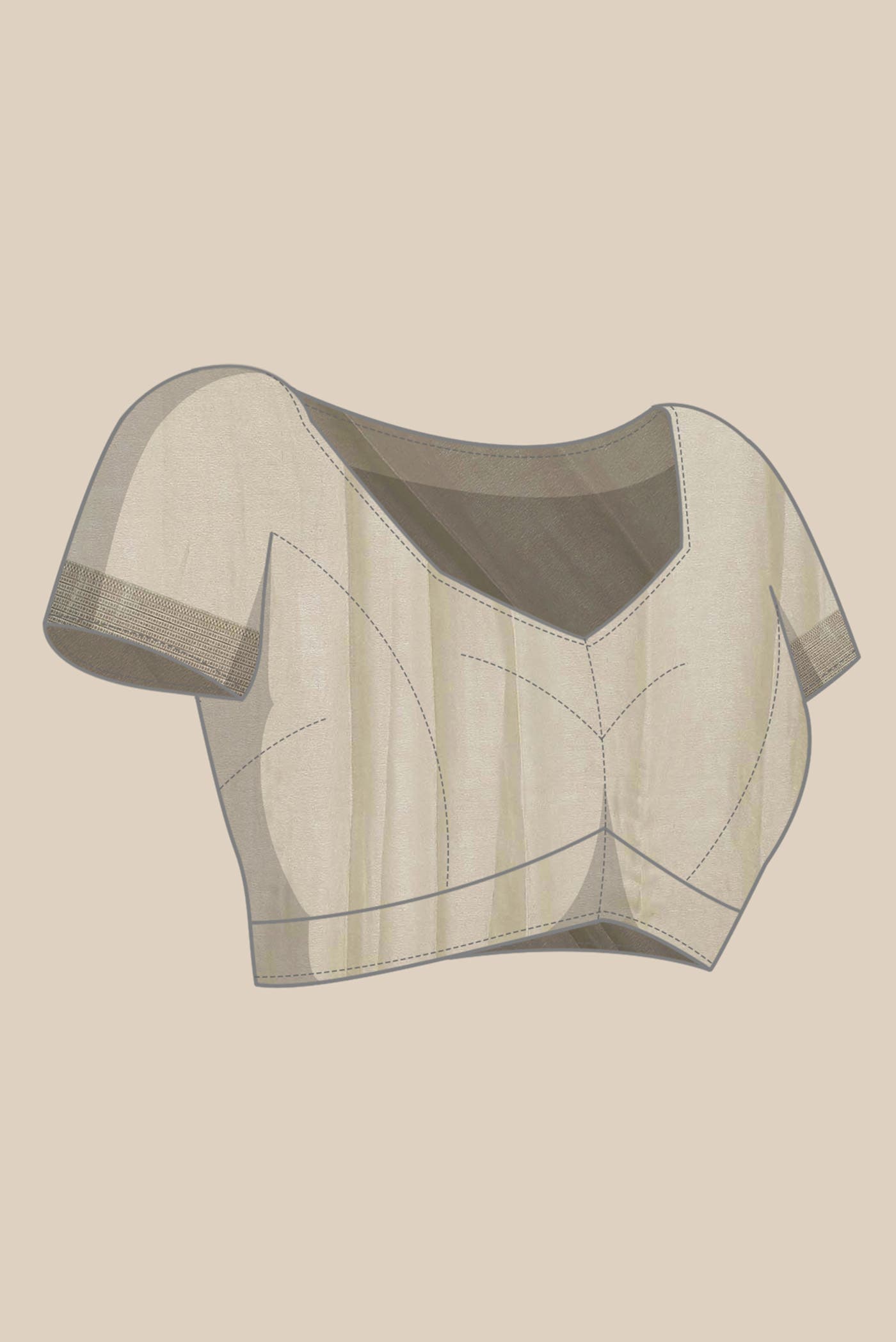 Beige Mysore Crepe Saree