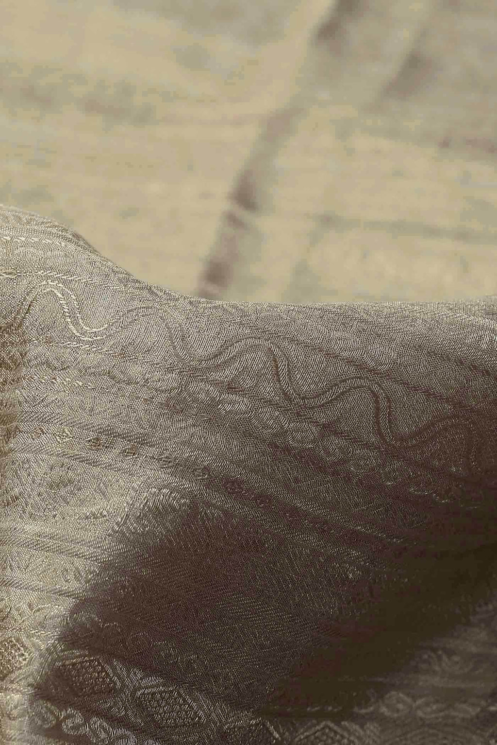 Beige Mysore Crepe Saree