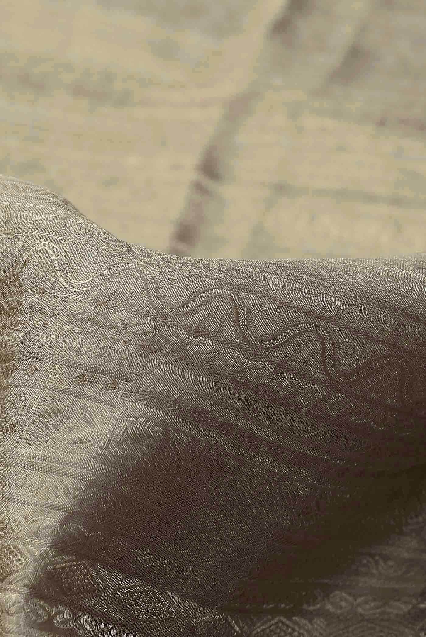 Beige Mysore Crepe Saree