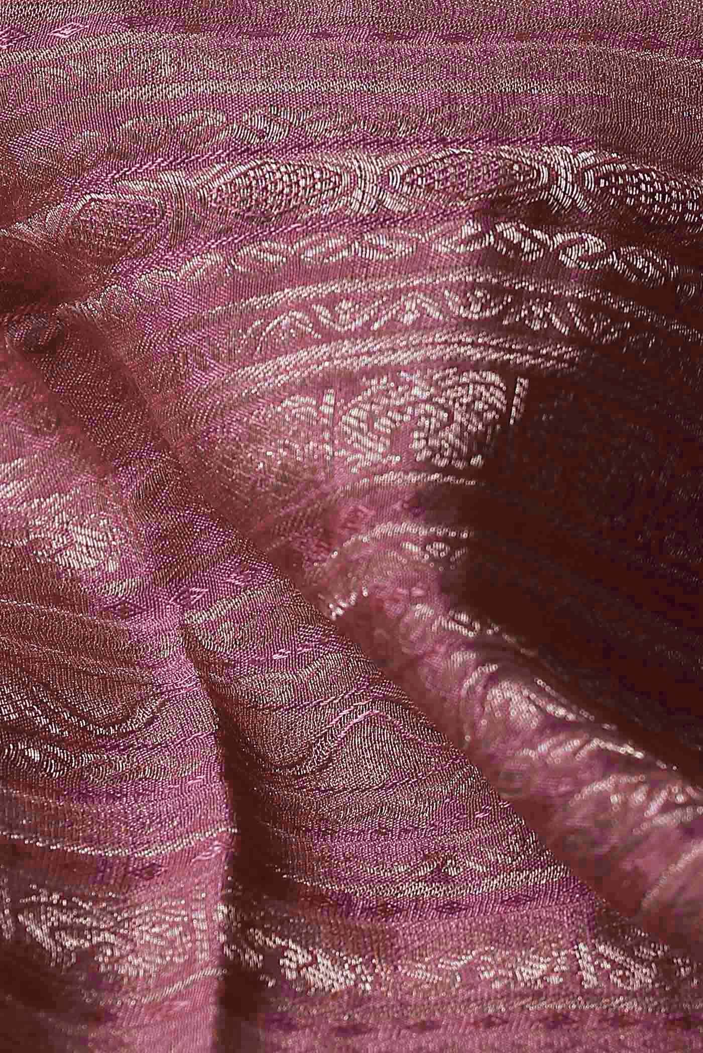 Pink Mysore Crepe Saree